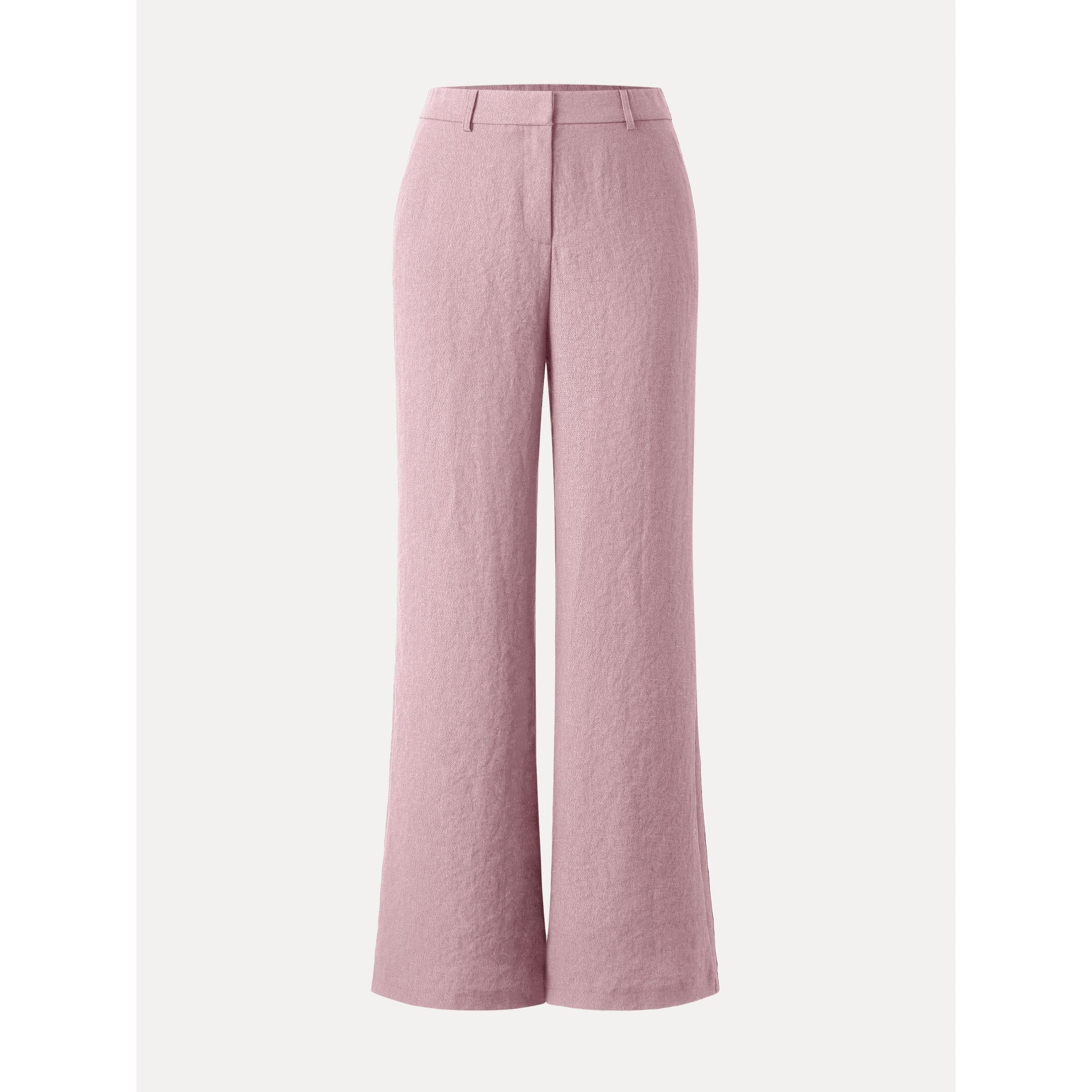 European Linen-Like Mid Rise Flared Pant with Pockets