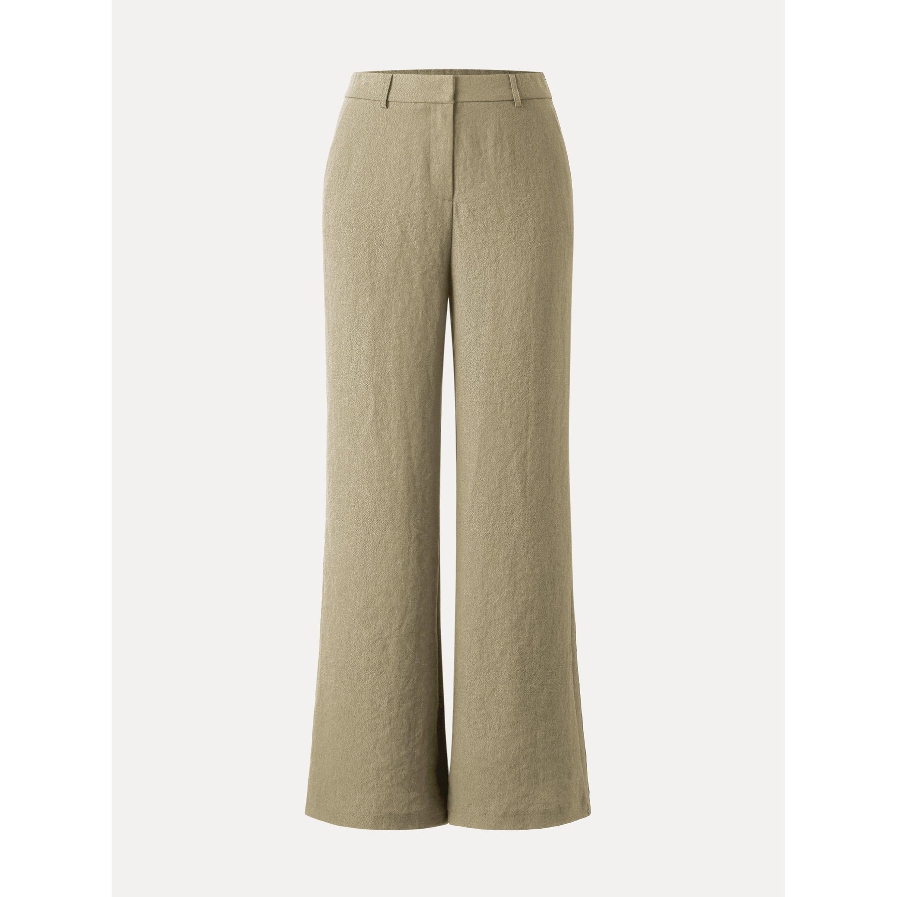 European Linen-Like Mid Rise Flared Pant with Pockets