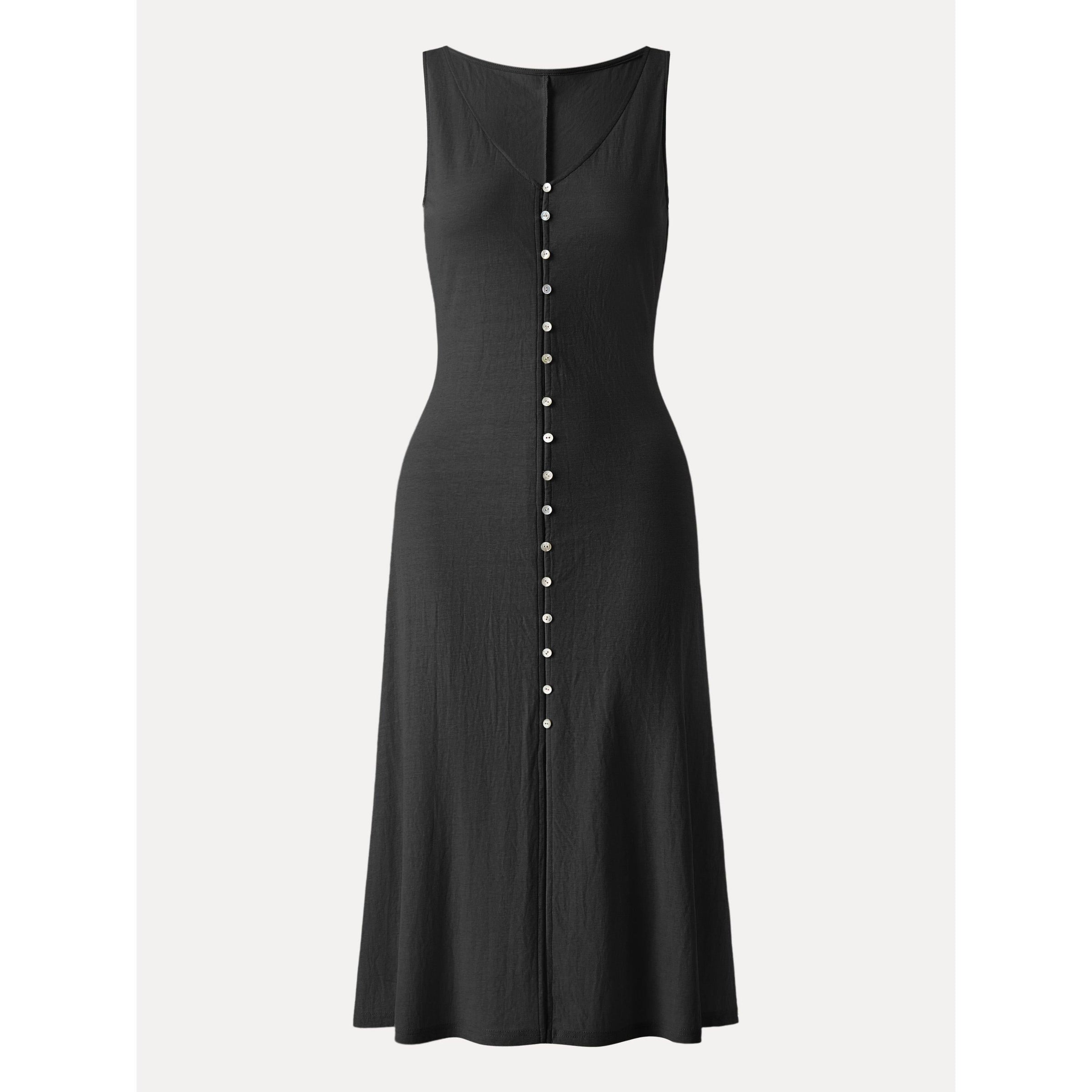 Multi-wear V-neck Button Front Midi Vest Dress