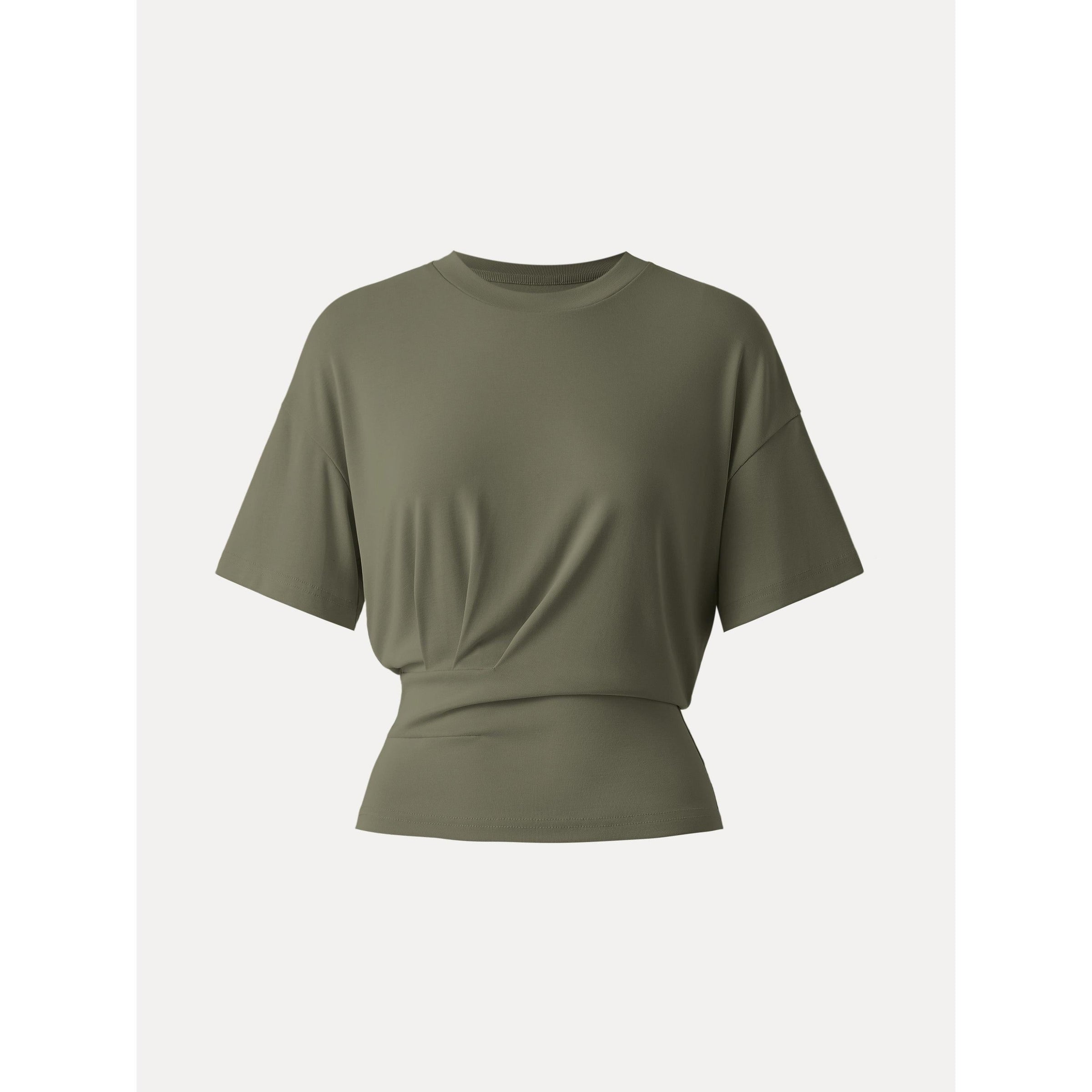 Crewneck Short Sleeve Tucked Tee