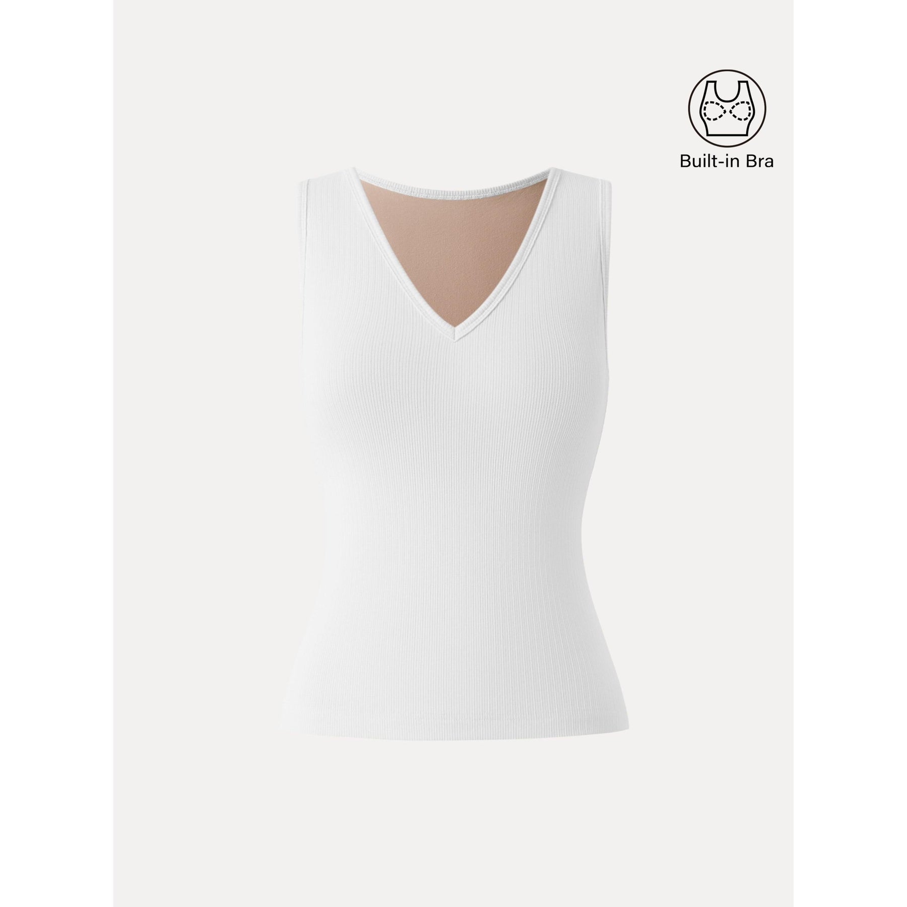Pointelle V-neck Sleeveless Bra Tank