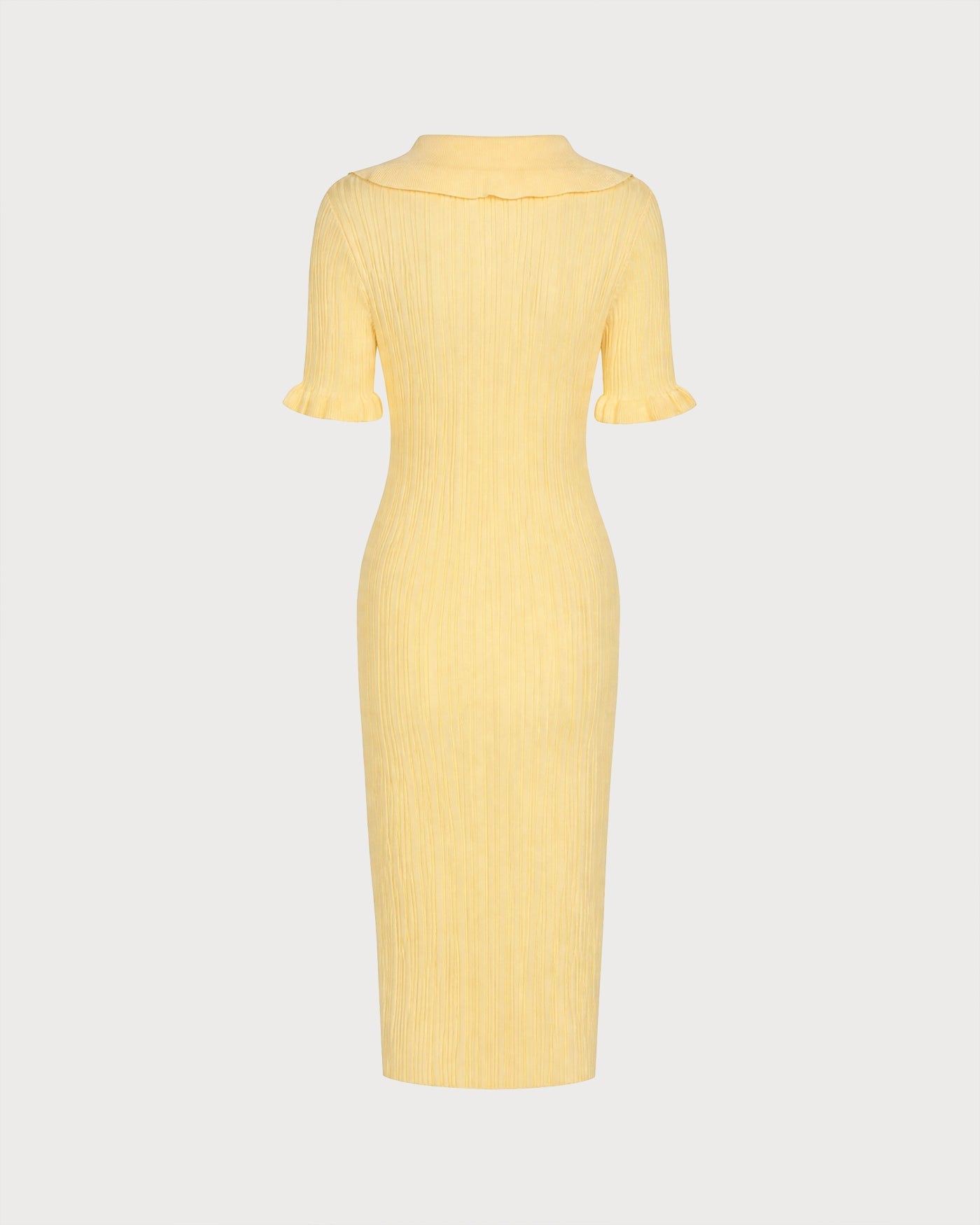 Yellow Textured Tunic Mini Sweater Dress