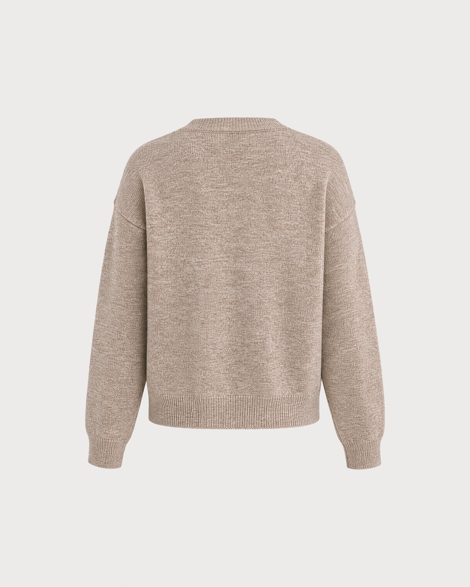 Khaki Round Neck Knit Sweater