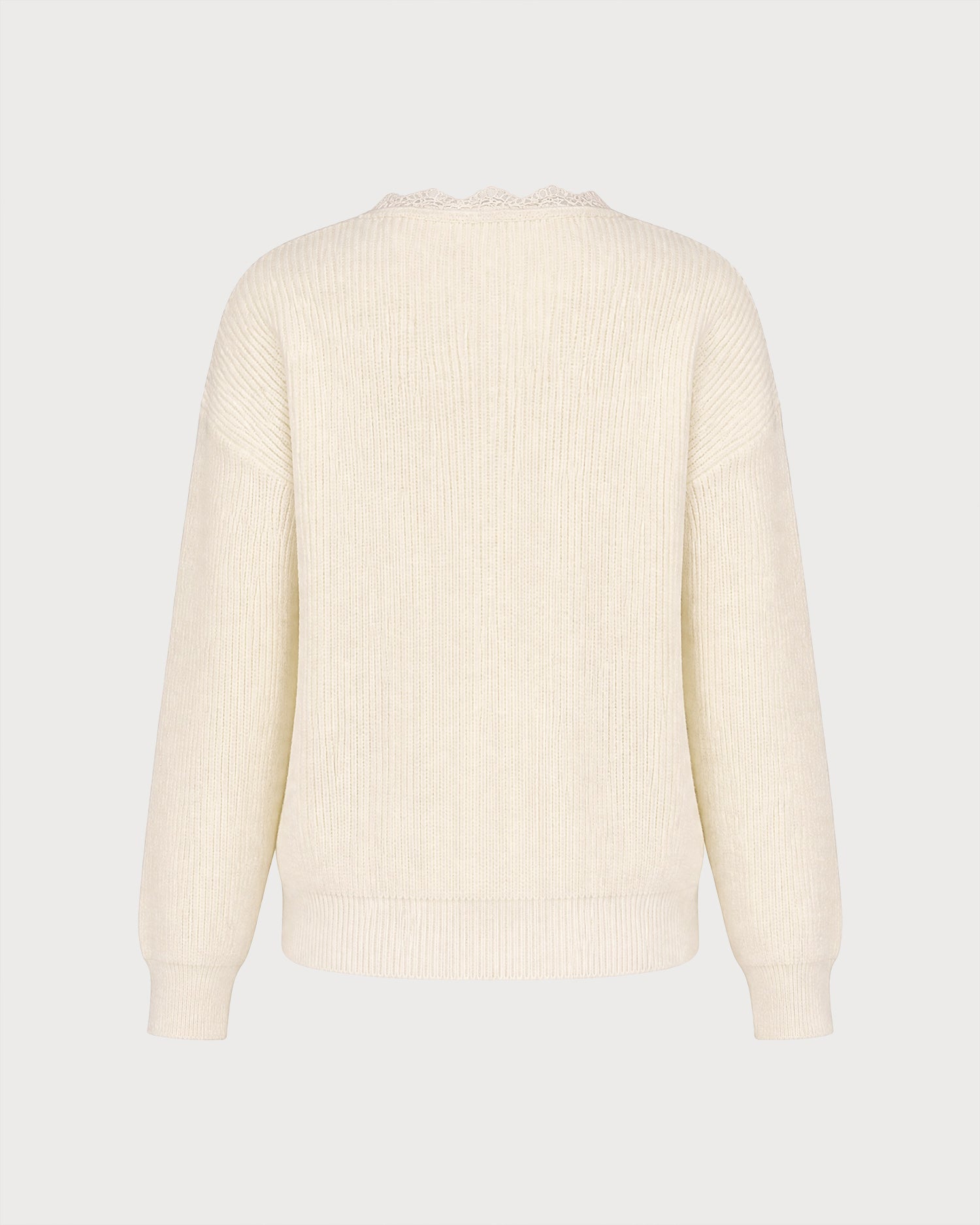 Apricot V Neck Splicing Knit Sweater