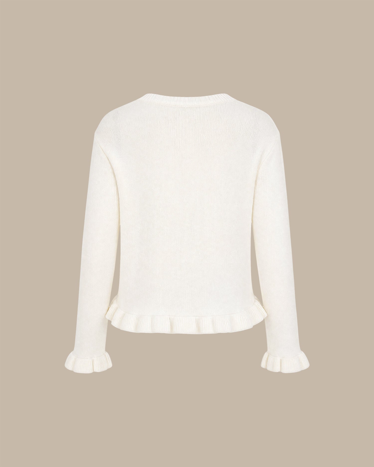 Off White Single Breasted Knit Cardigan