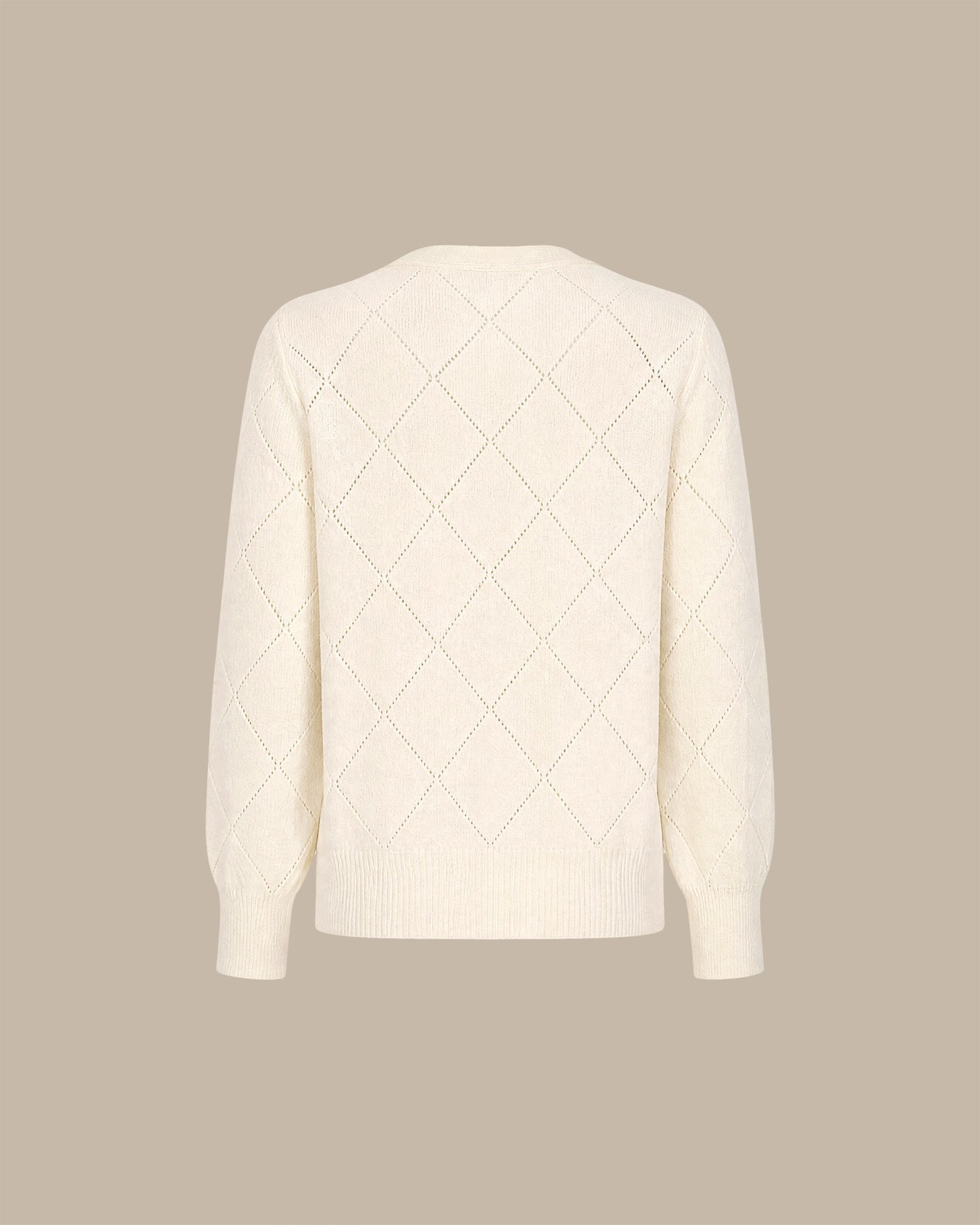 Apricot Solid V Neck Button Knit Cardigan