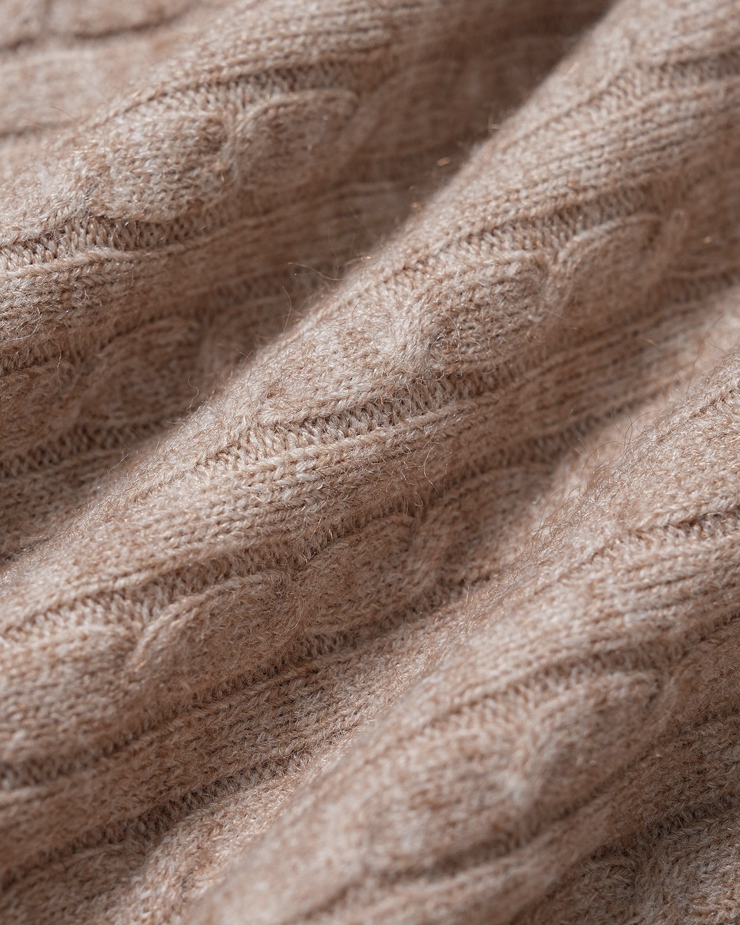 Camel V Neck Button Knit Sweater
