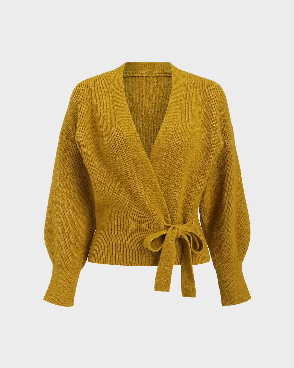 Ginger V Neck Drawstring Knit Cardigan
