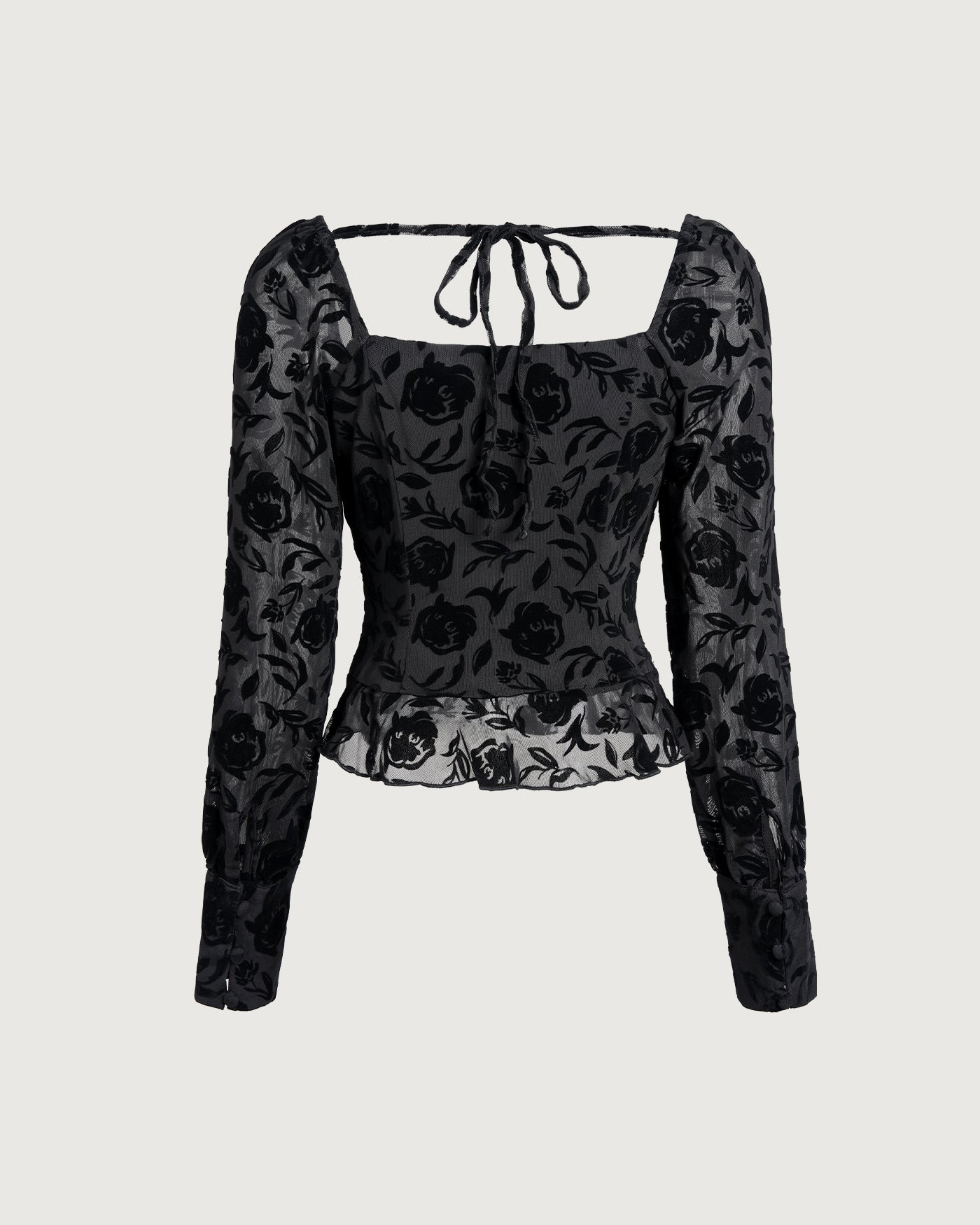 Black Square Neck Blouse