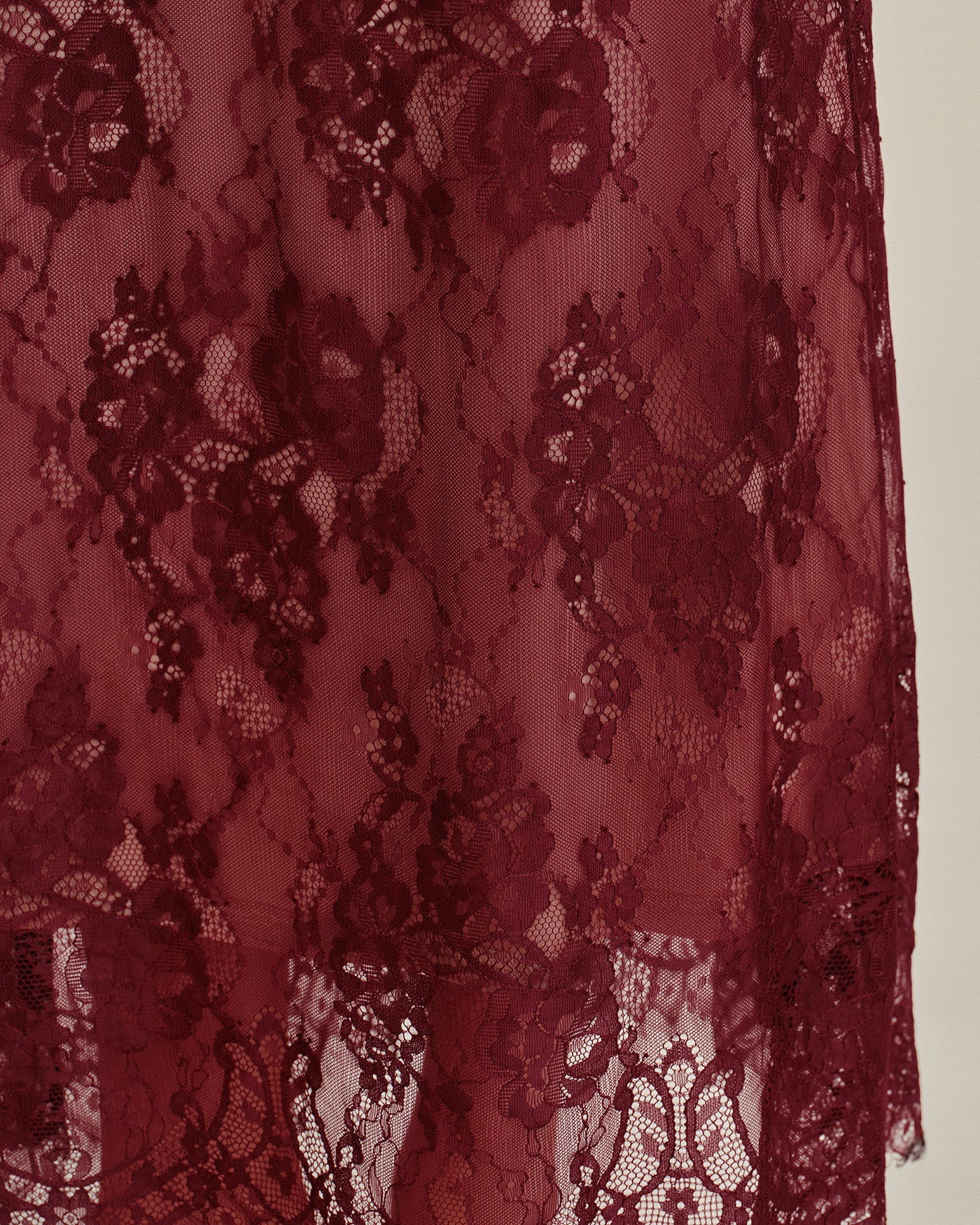 Wine Red Lace Slip Maxi Dress