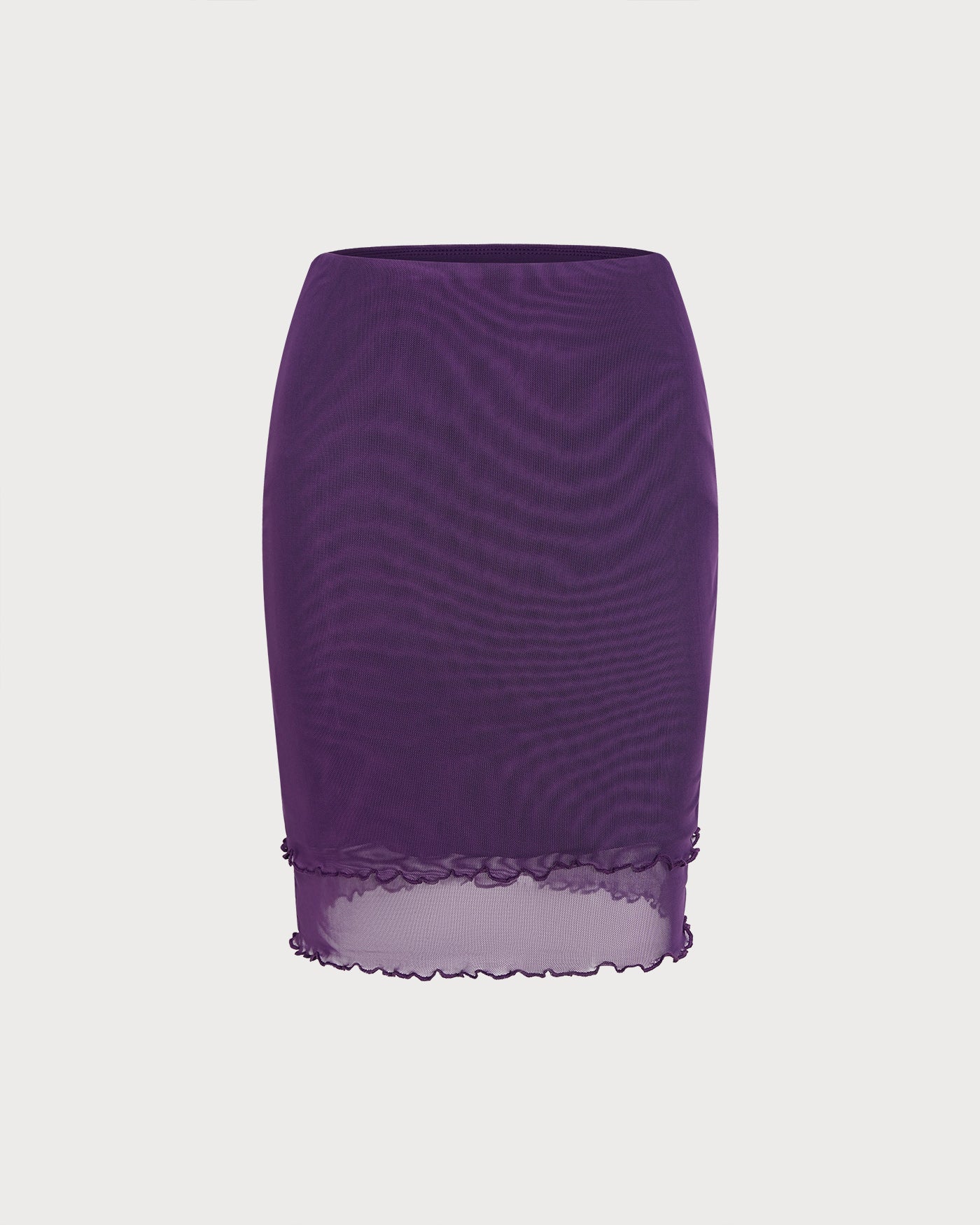 Purple Elastic Waist Straight Skirt