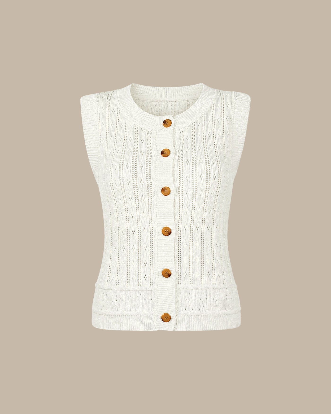 White Single Breasted Knit Cardigan