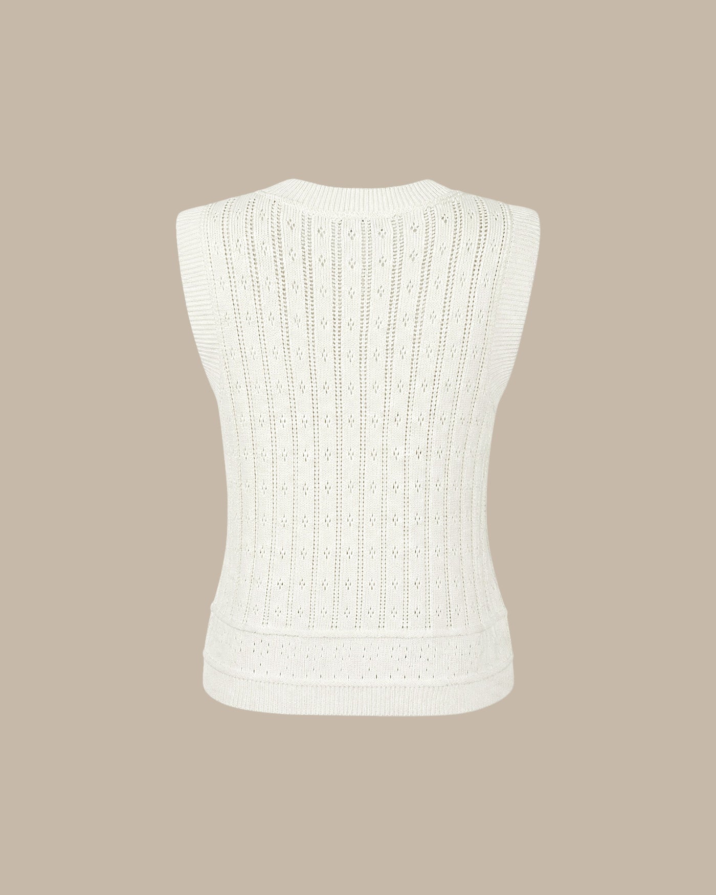 White Single Breasted Knit Cardigan