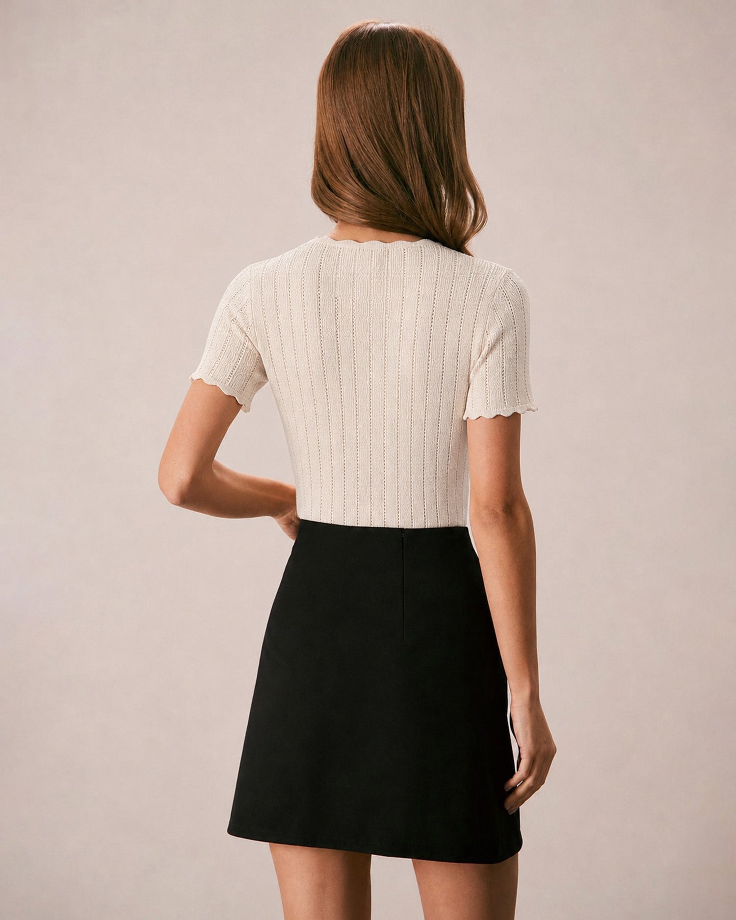 Apricot Cut Out Button Knit Sweater