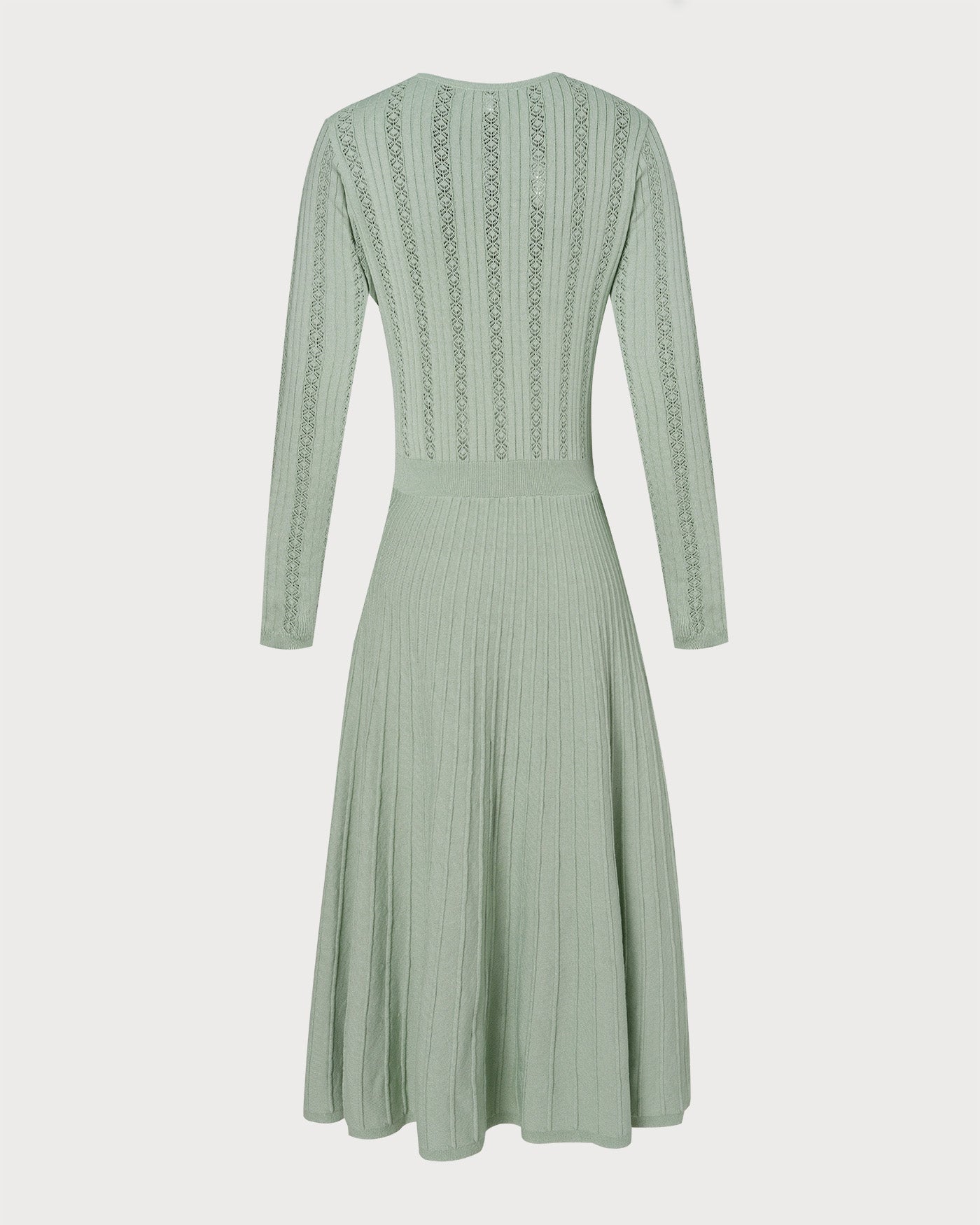 Green V Neck Viscose Sweater Dress