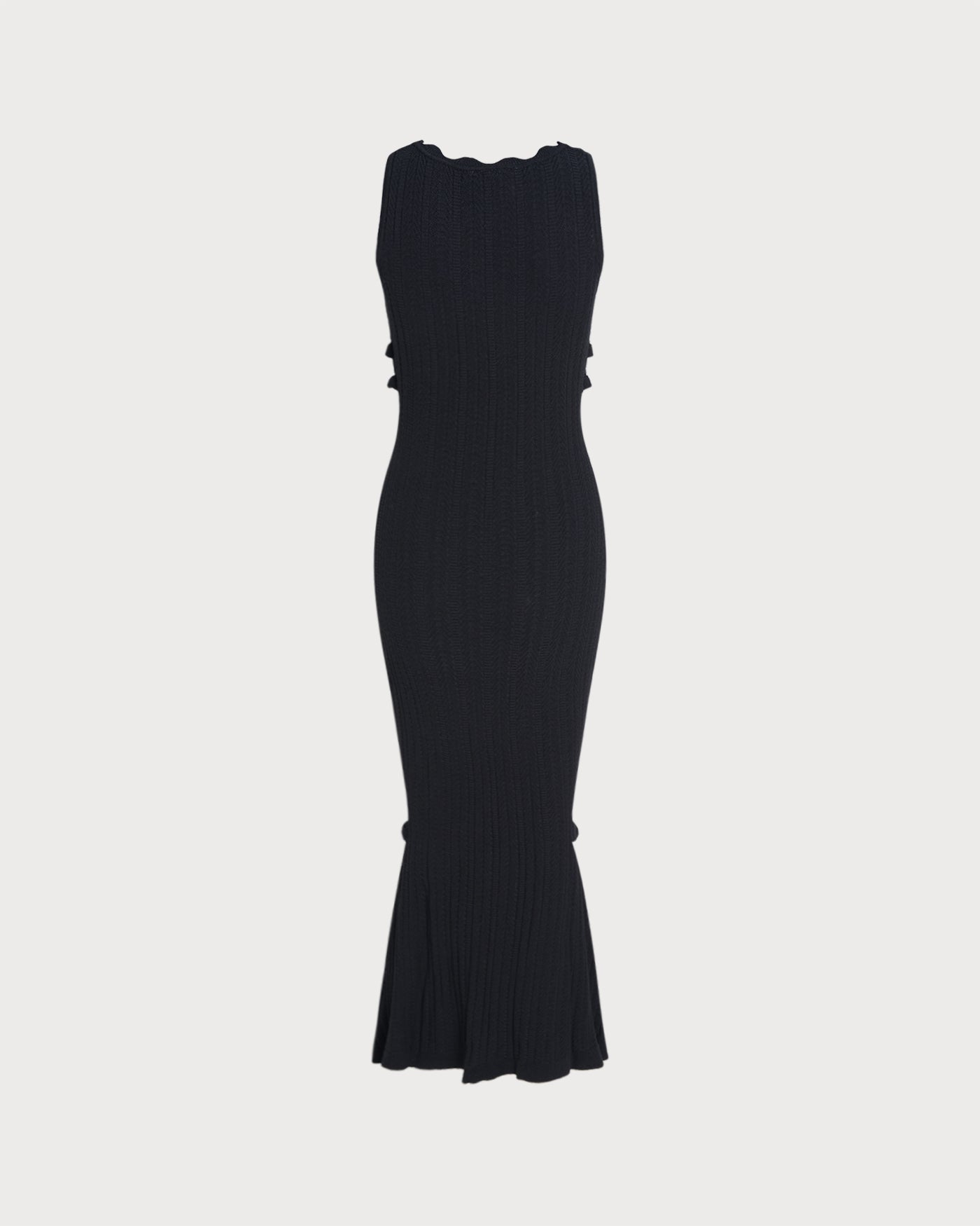 Black V Neck Mermaid Sweater Maxi Dress