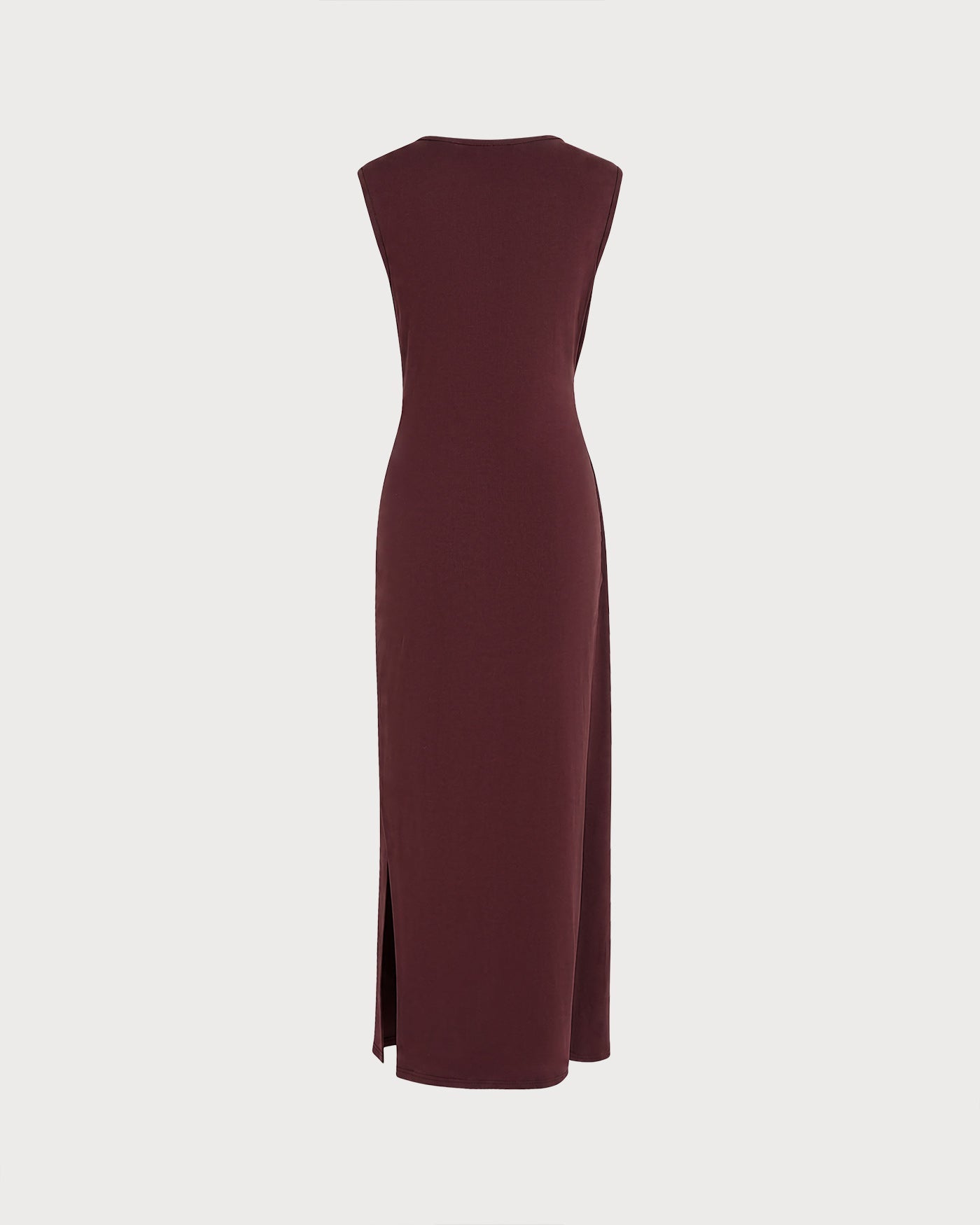Wine Red Boat Neck Tunic Maxi Dress