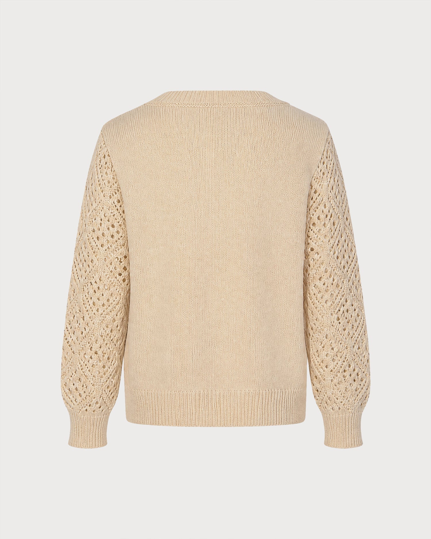 Khaki Textured Cut Out Knit Sweater