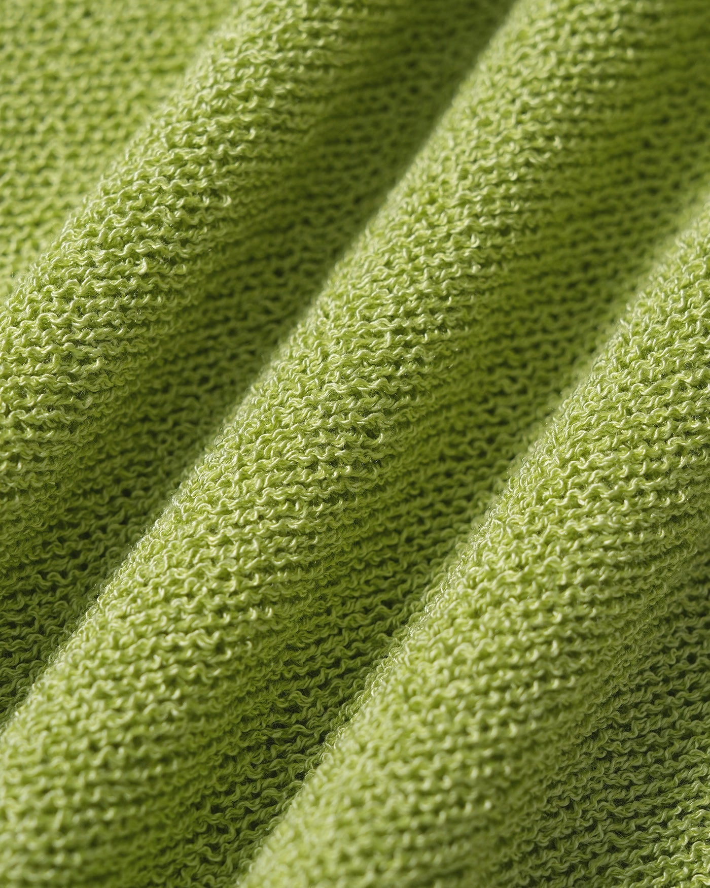 Green Round Neck Drop Shoulder Knit Sweater