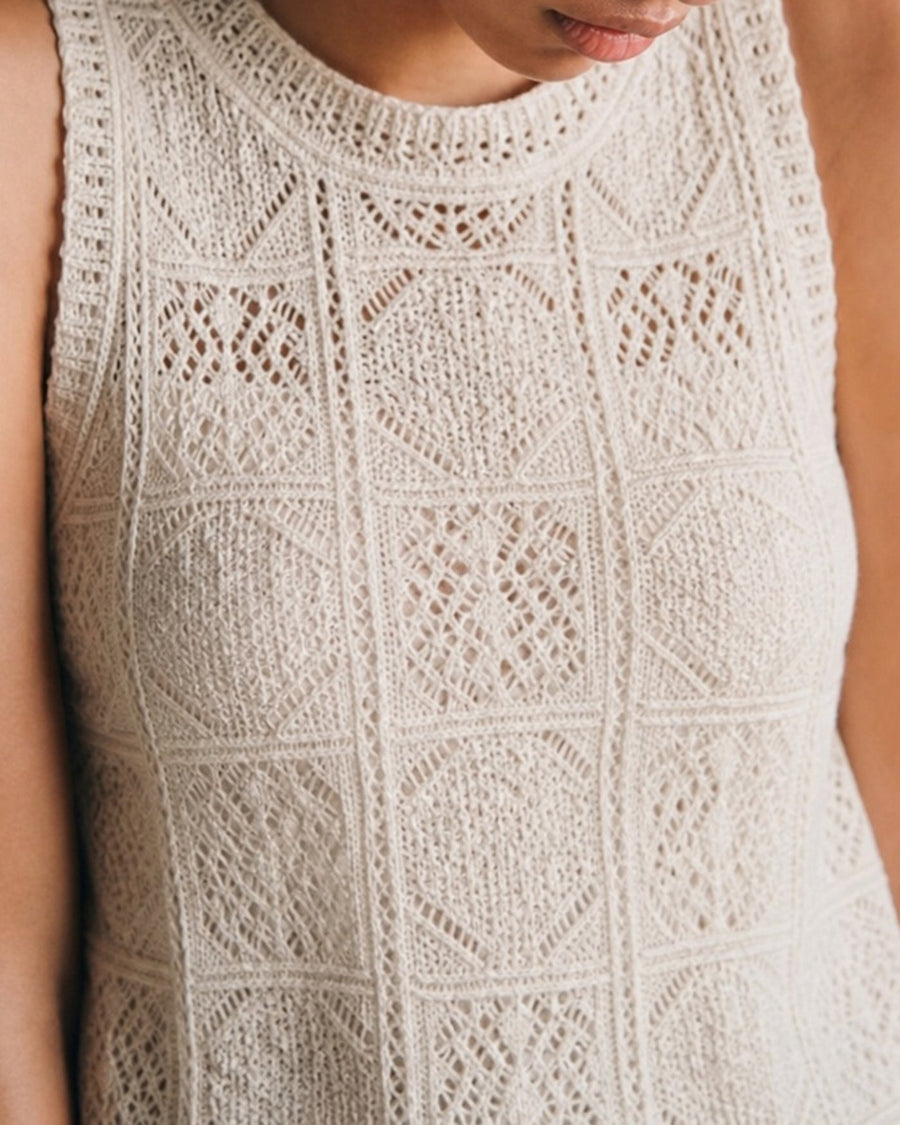Apricot Round Neck Textured Knit Sweater