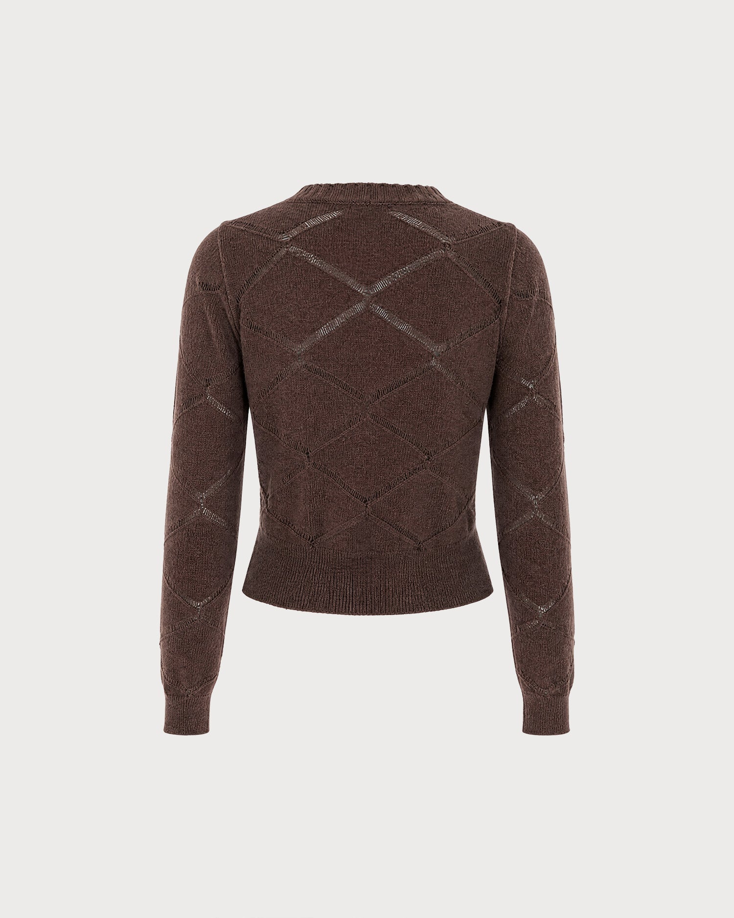 Coffee Single Breasted Knit Cardigan