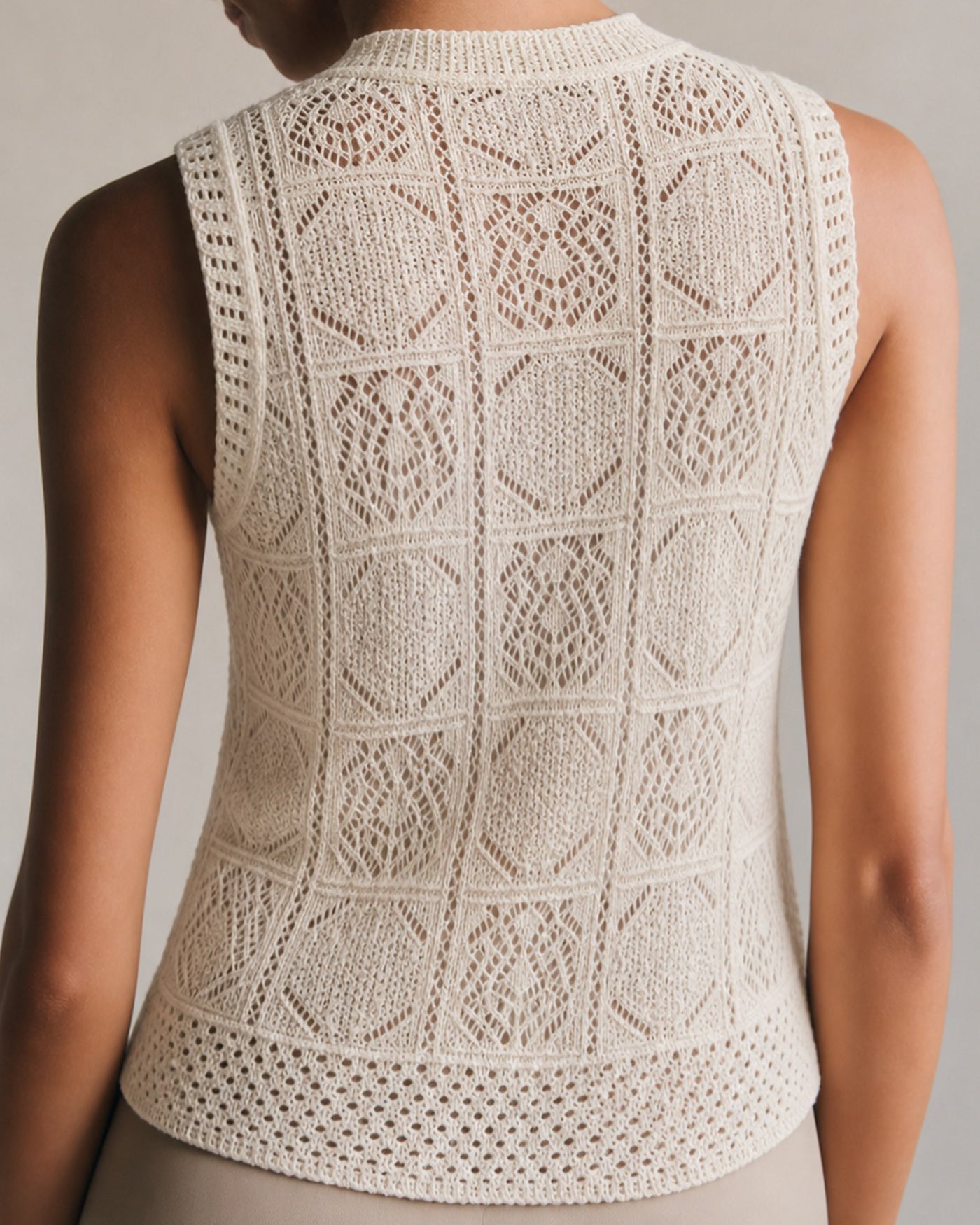 Apricot Round Neck Textured Knit Sweater