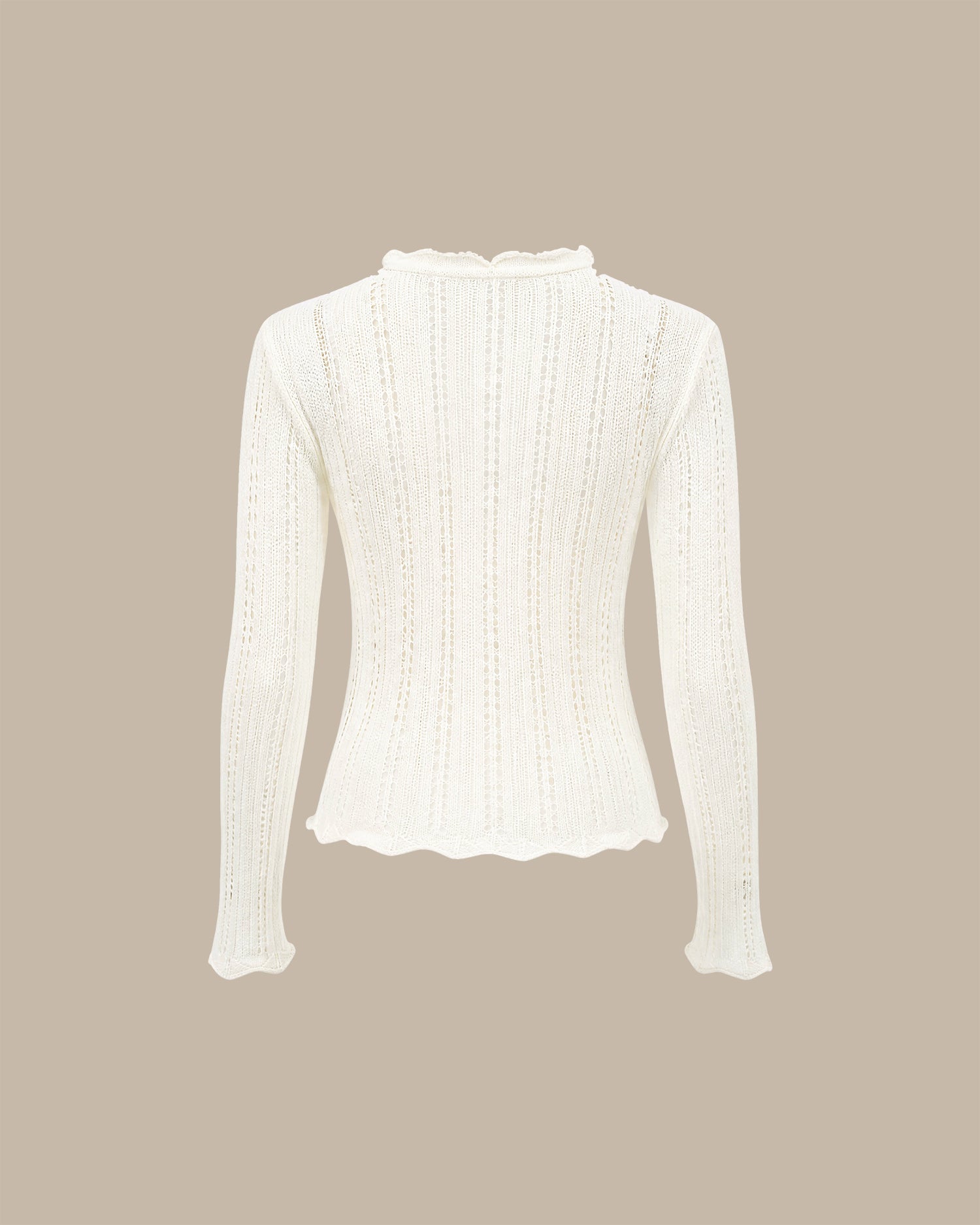 Apricot Cut Out Sequin Knit Cardigan