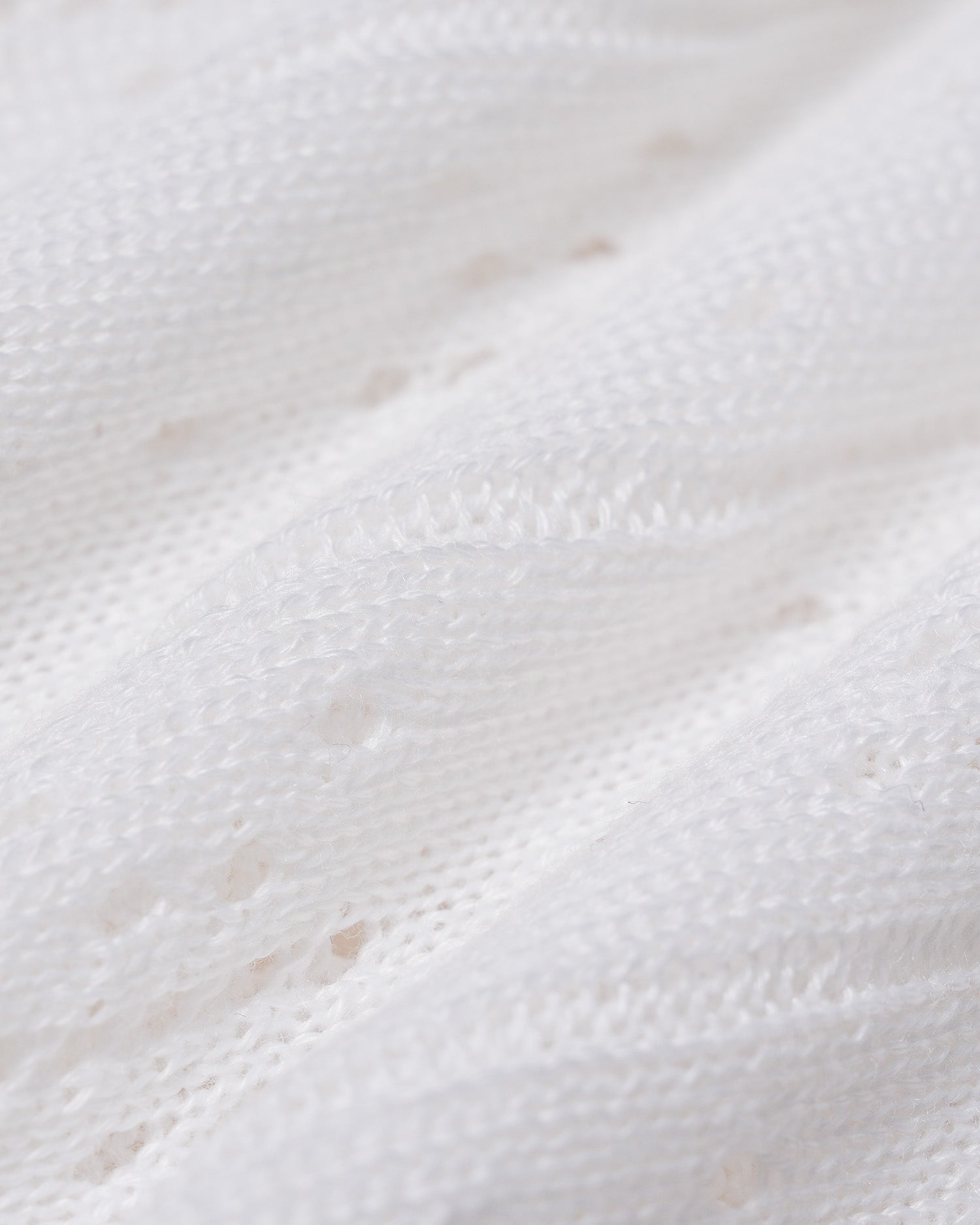 White Cut Out Textured Knit Cardigan