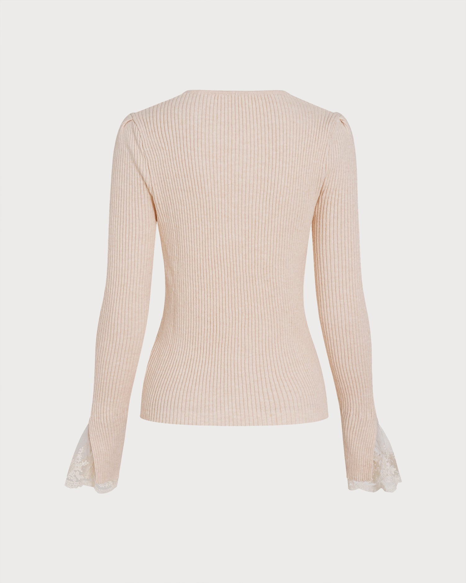Apricot V Neck Button Knit Sweater