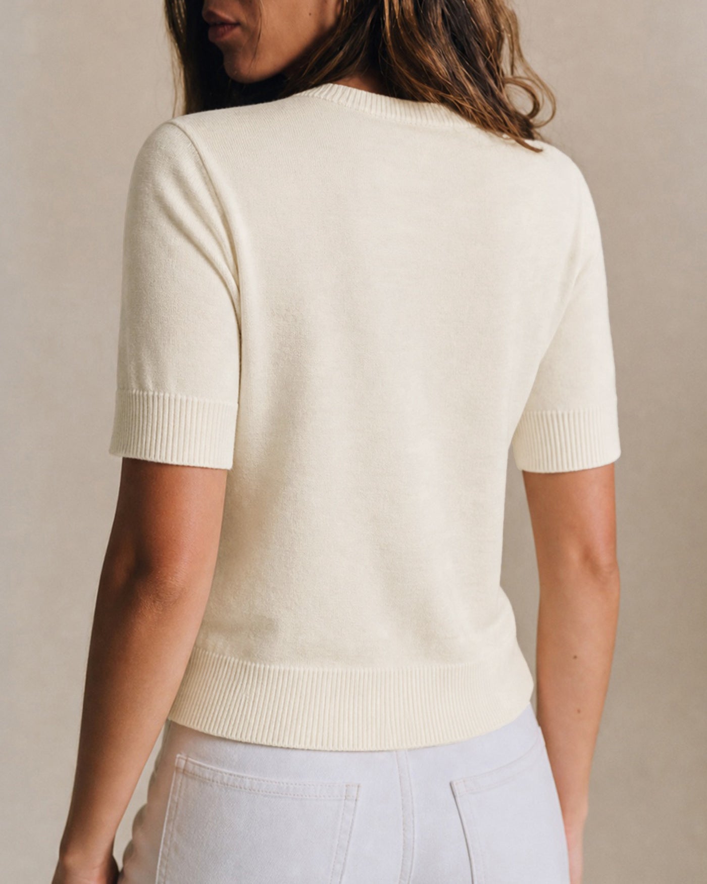 Apricot V Neck Button Knit Cardigan