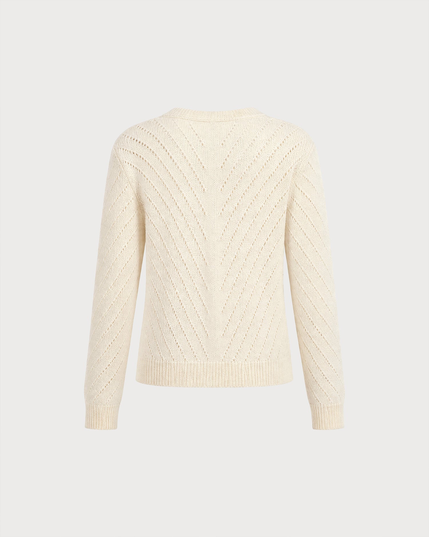 Apricot V Neck Textured Knit Cardigan