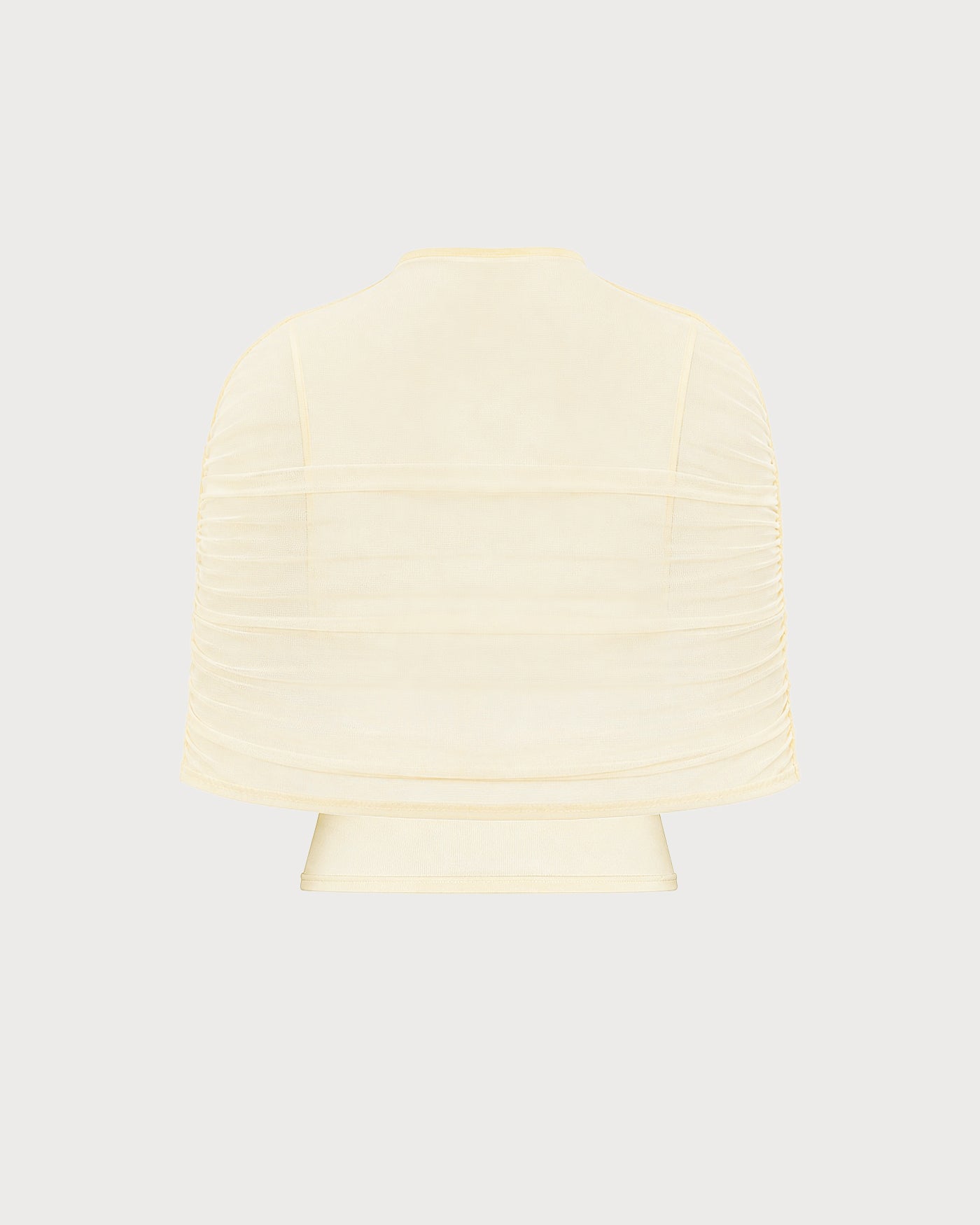 Apricot Turtle Cowl Sleeve Ruched Tee