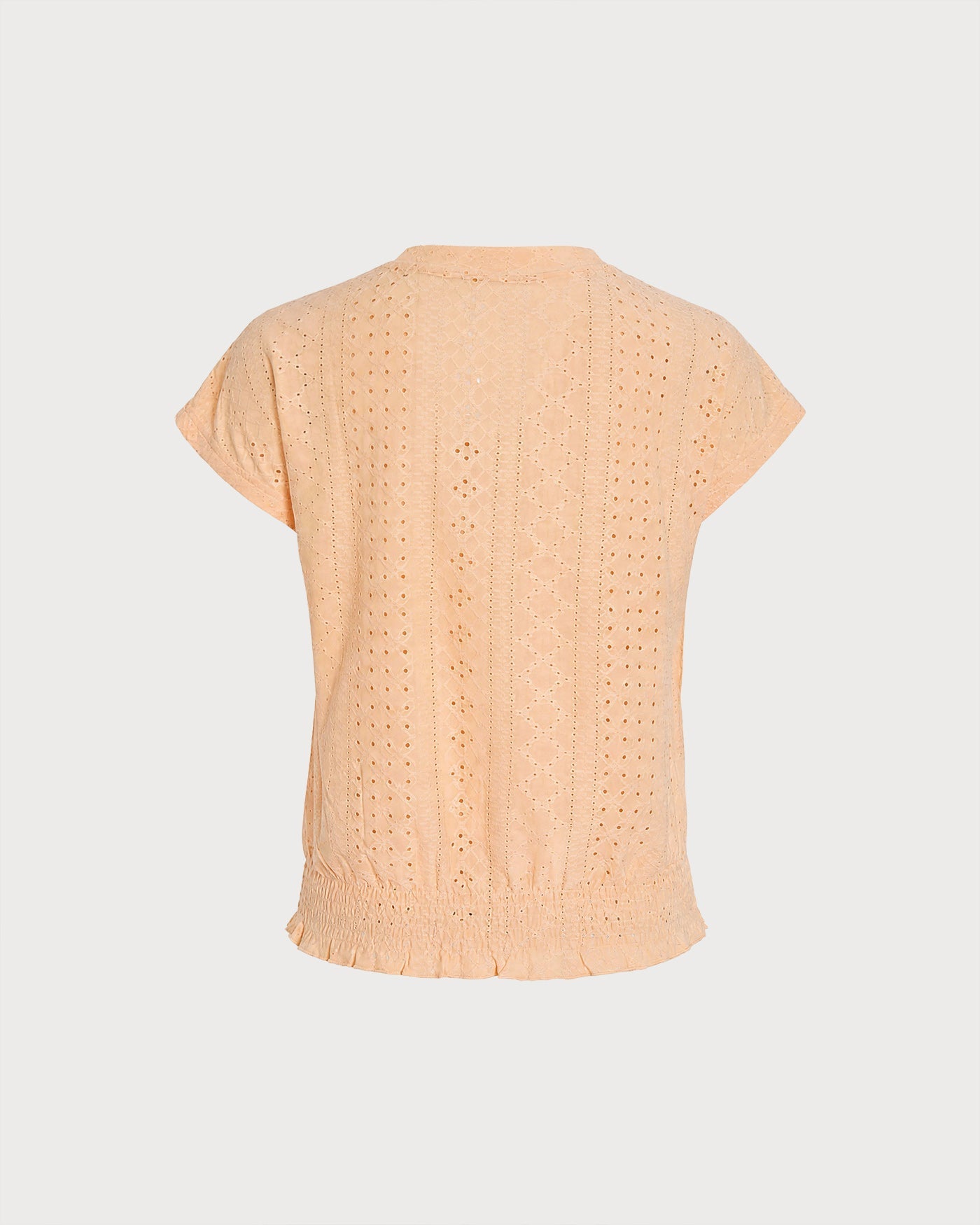 Yellow V Neck Ruched Textured Tee