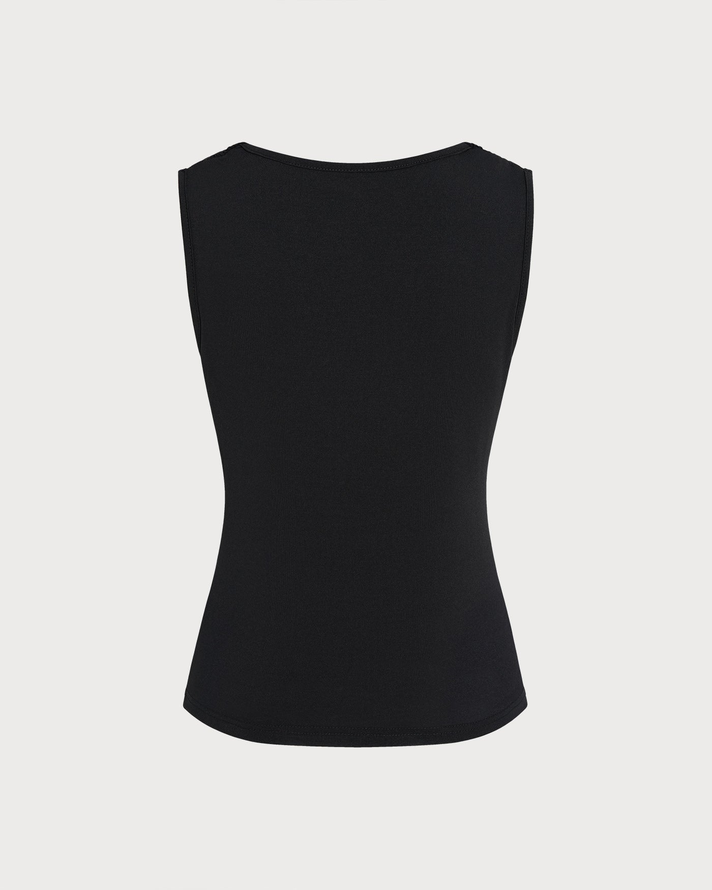 Black Cowl Neck Sleeveless Tank Top