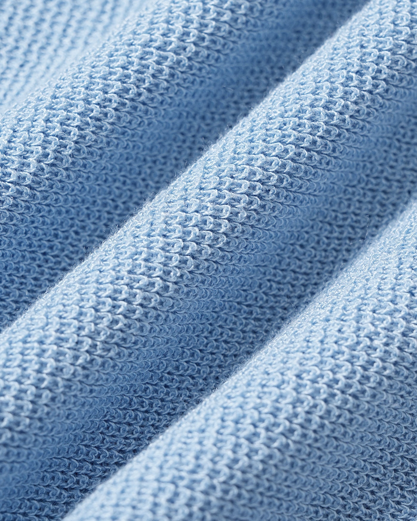 Blue V Neck Textured Knit Tank Top