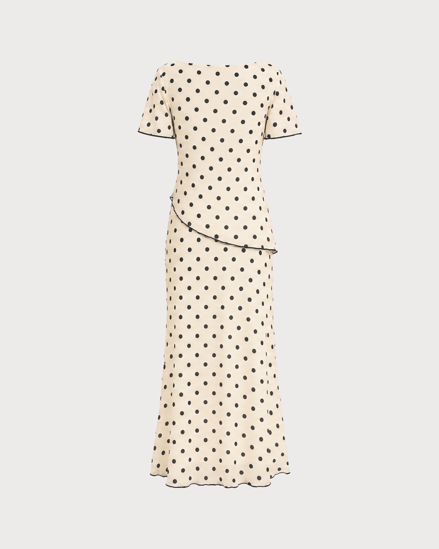 Apricot Square Neck Polka Dot Two-Piece Set
