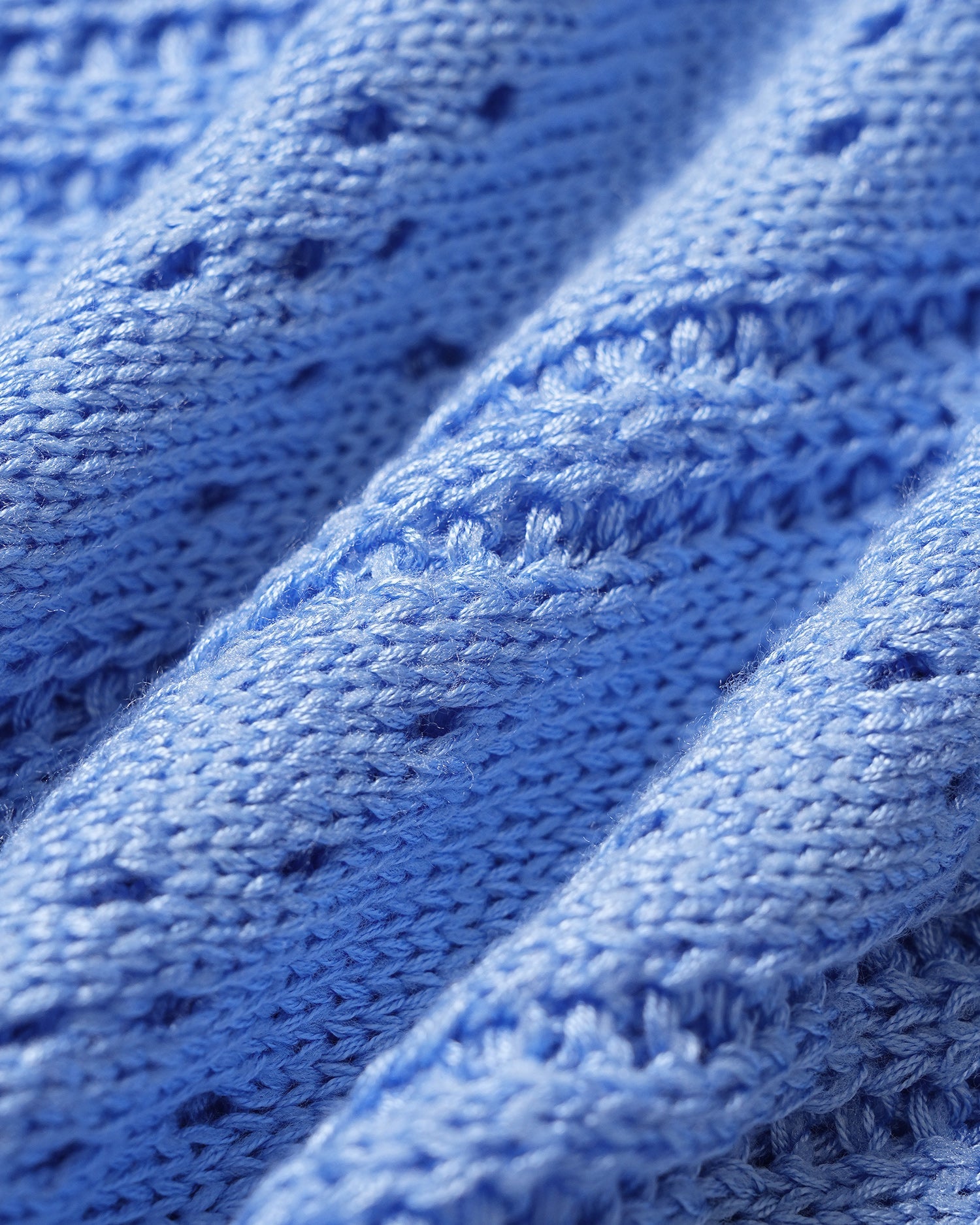 Blue Cut Out Textured Sweater