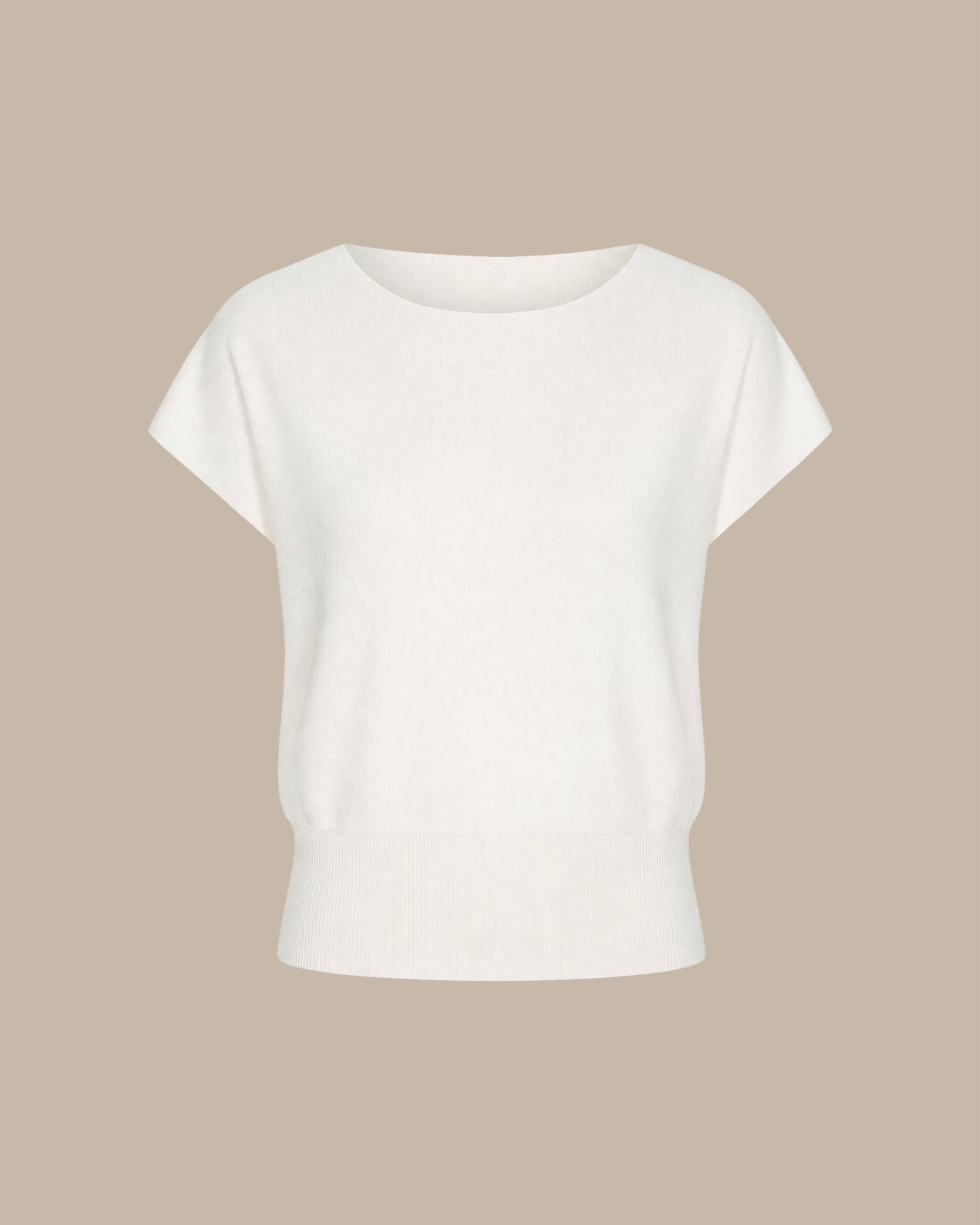White Solid Drop Shoulder Sweater