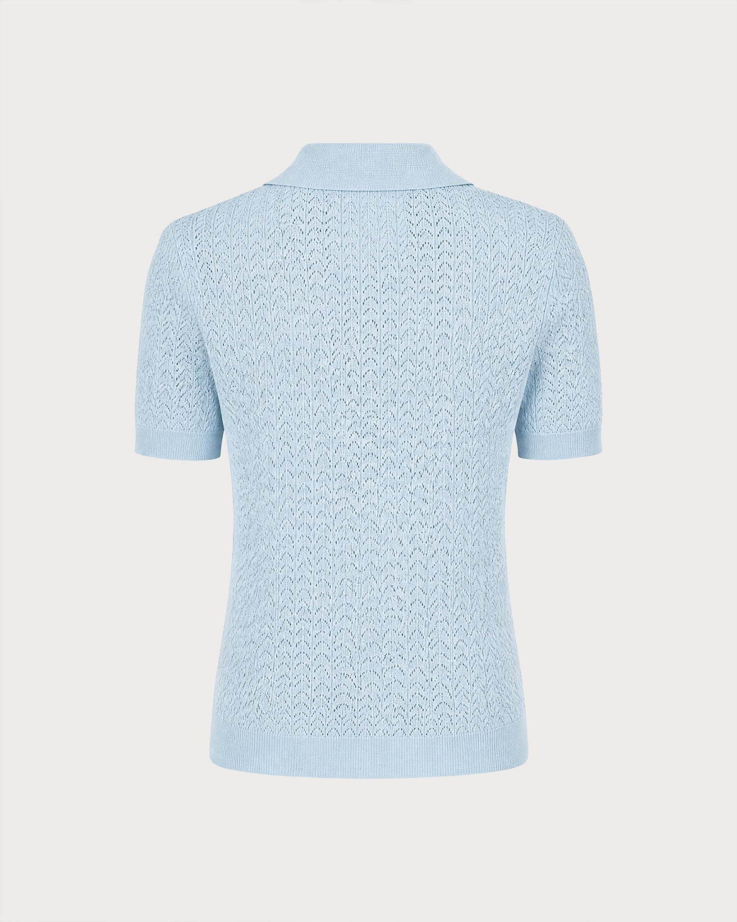 Blue Collar Cut Out Knit Sweater