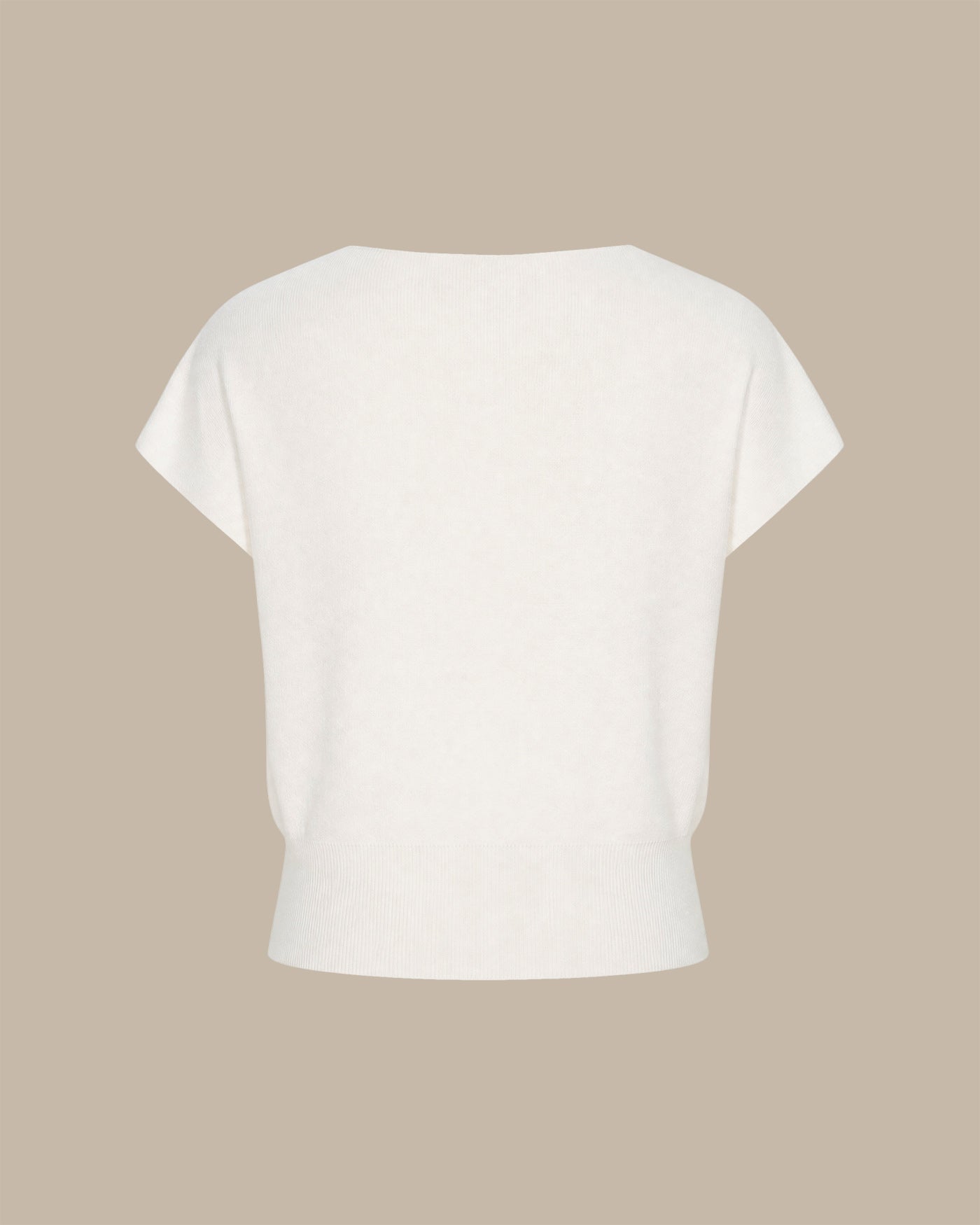 White Solid Drop Shoulder Sweater