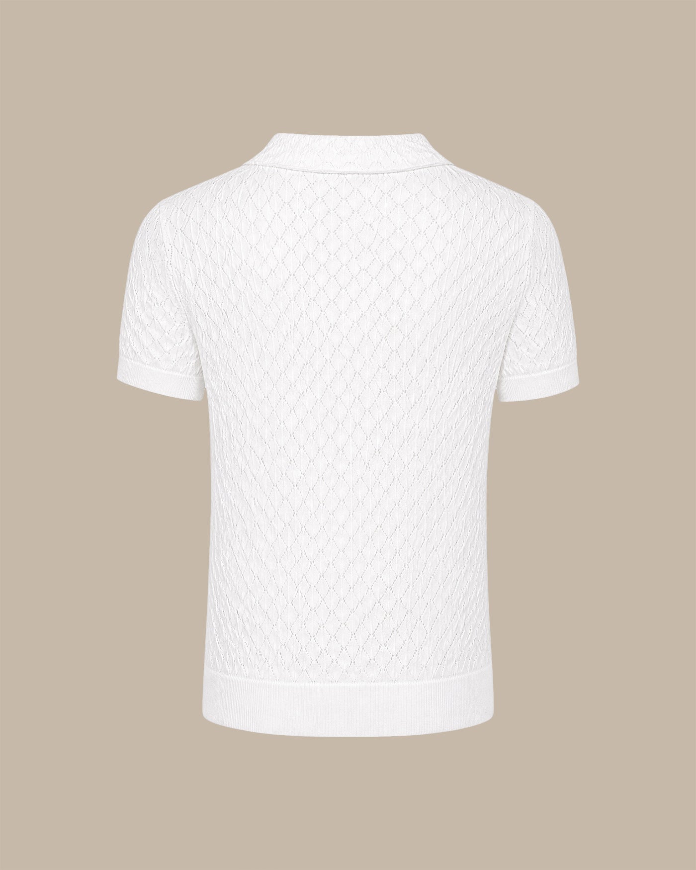 White Cut Out Textured Tee