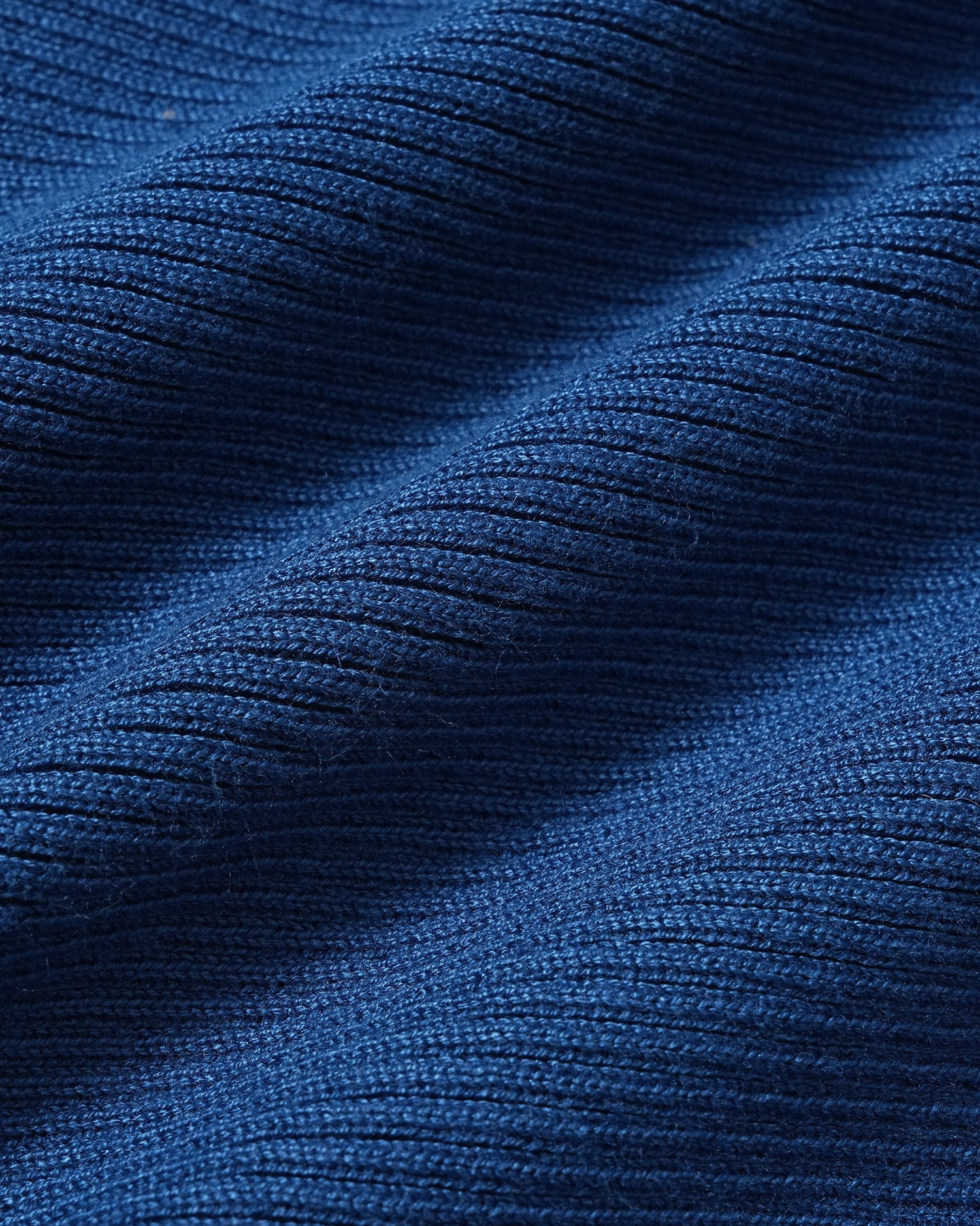 Blue Round Neck Textured Knit Sweater