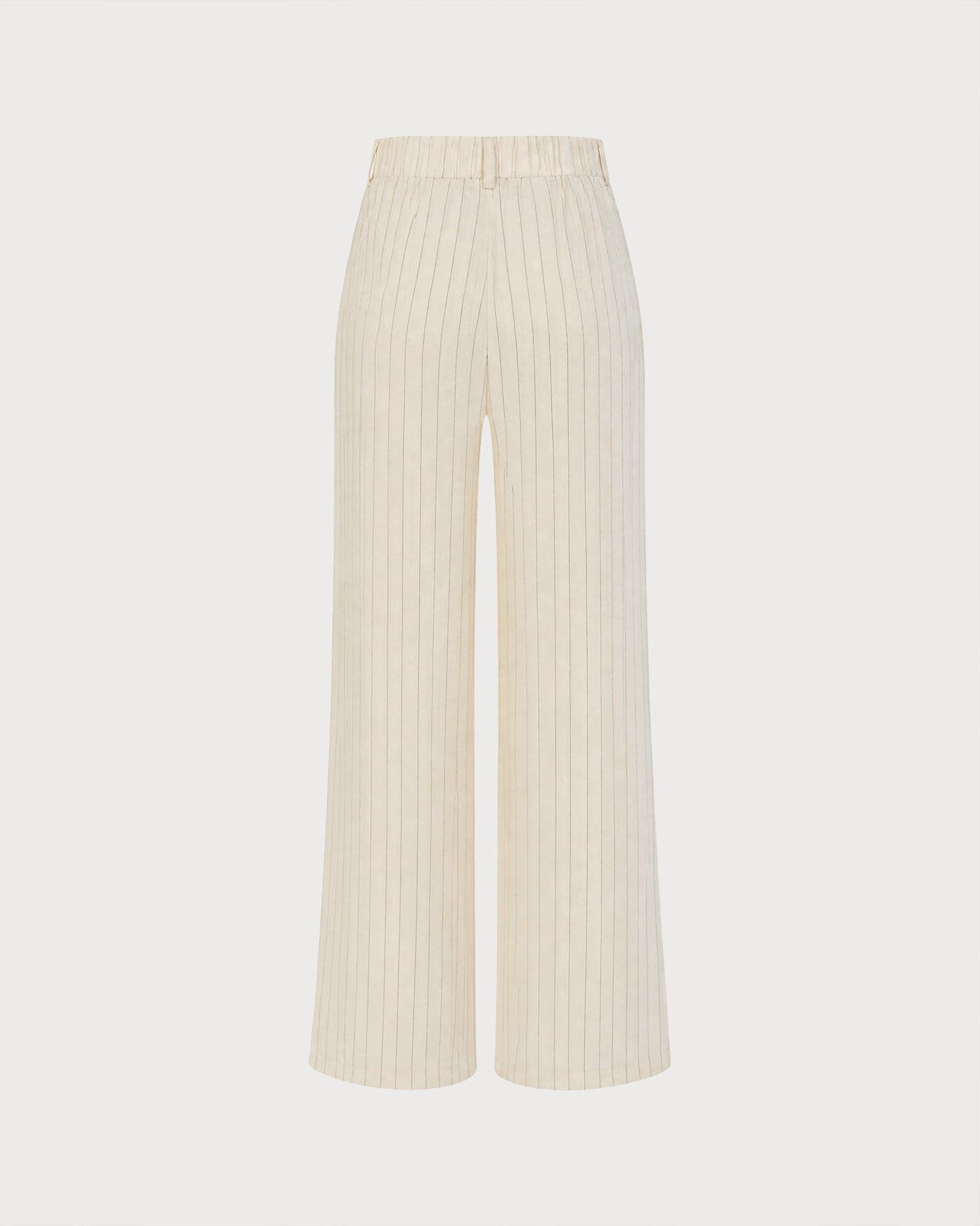 Apricot Elastic Waist Pockets Straight Pants