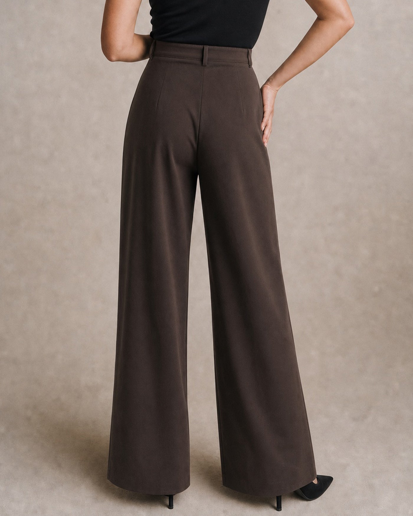 Coffee Pockets Button Straight Pants