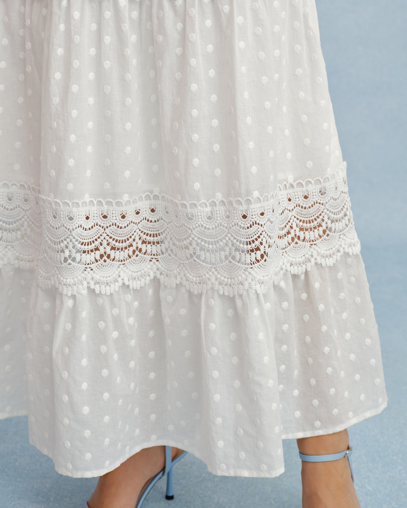 White V Neck Splicing Tie Maxi Dress