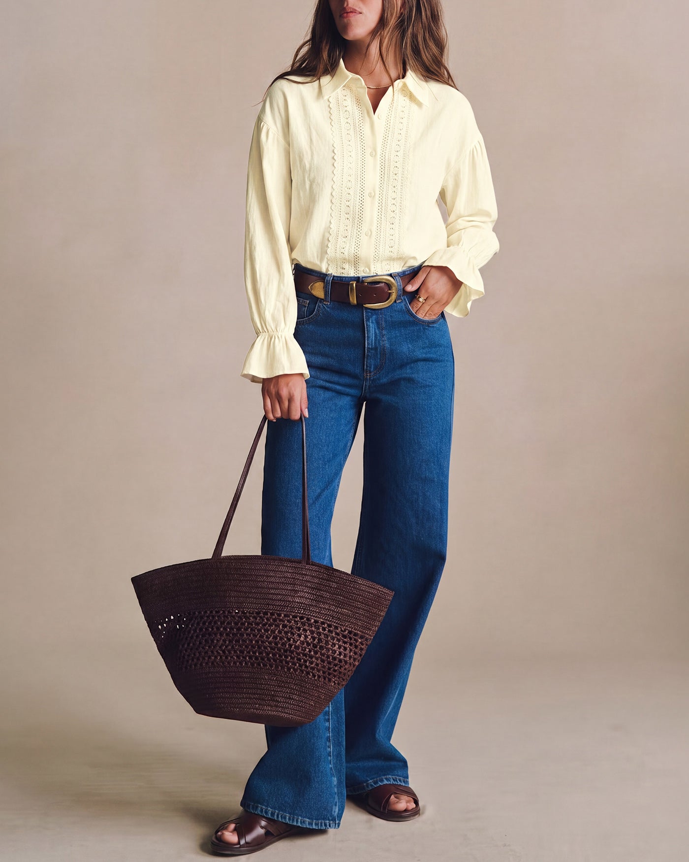 Apricot Long Sleeve Button Shirt