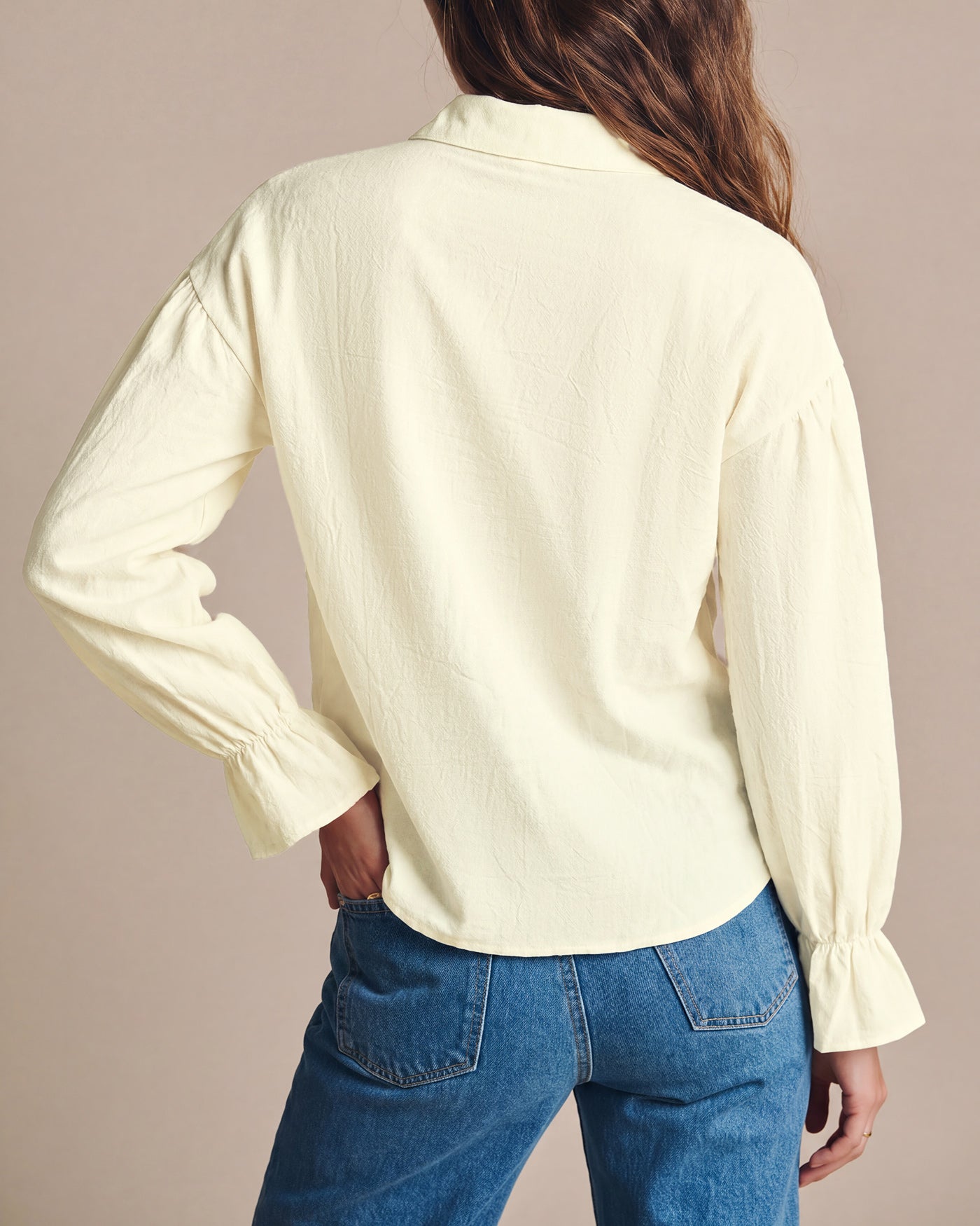 Apricot Long Sleeve Button Shirt