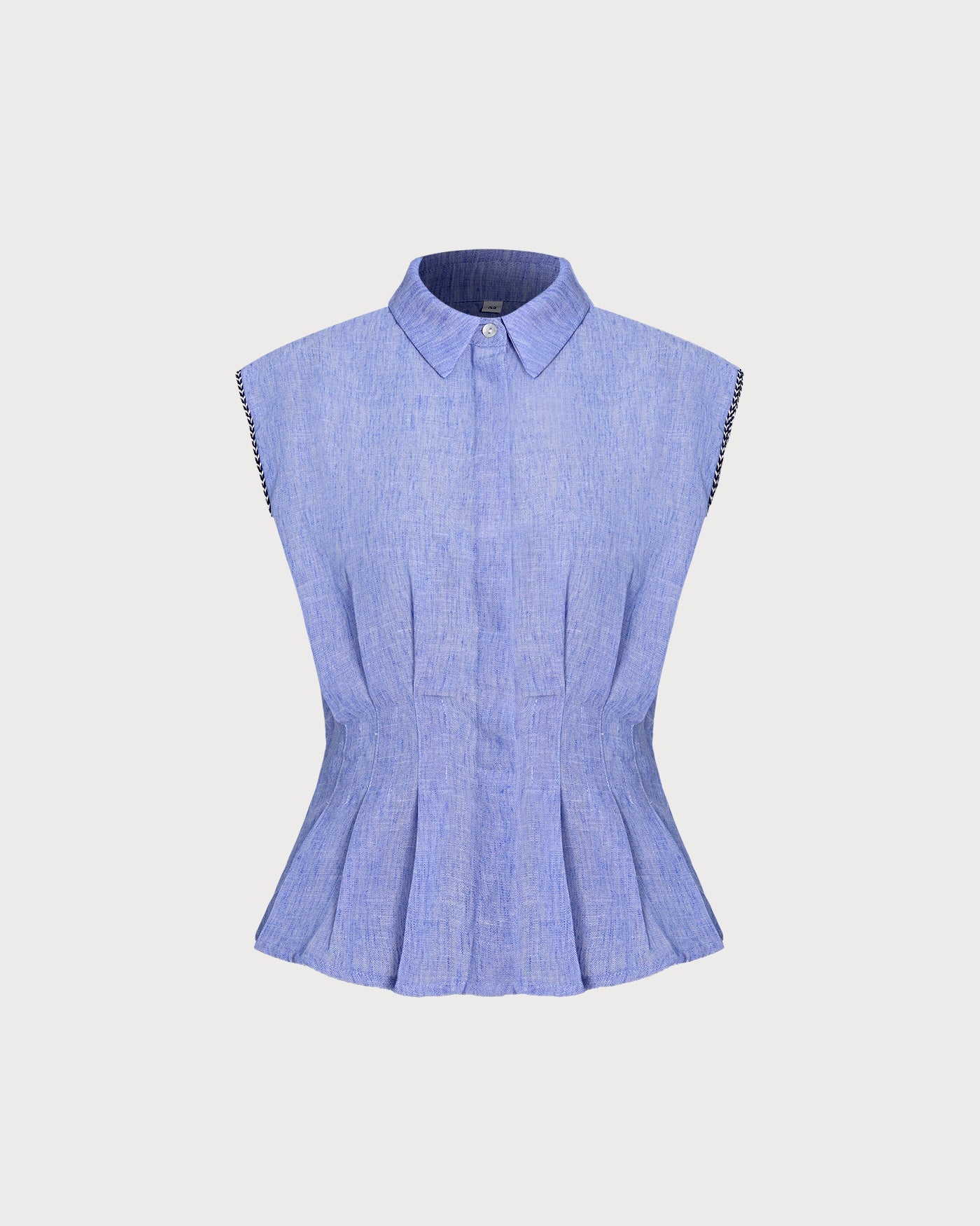 Blue Collar Ruched Button Tank Top