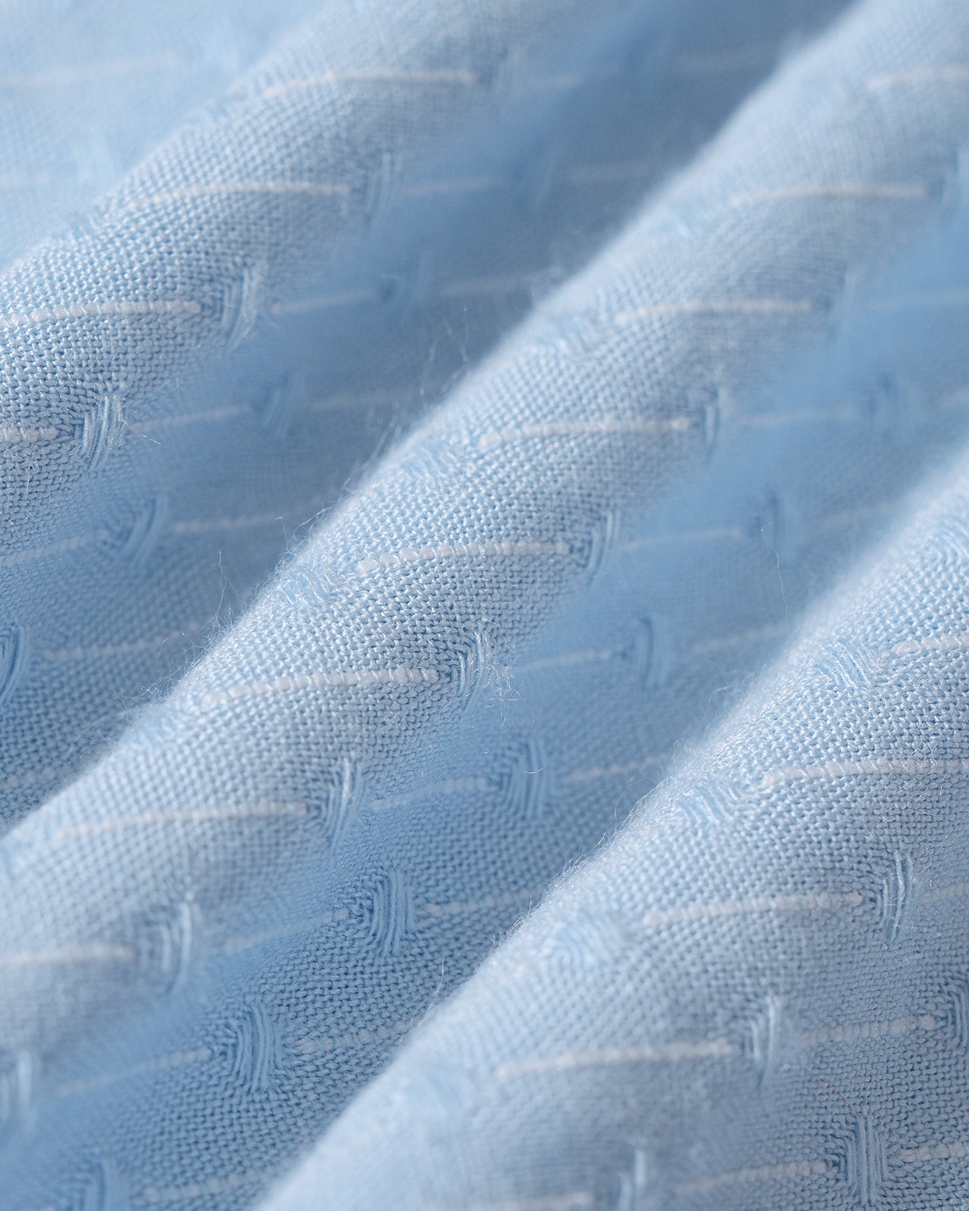 Blue V Neck Textured Single Breasted Vest