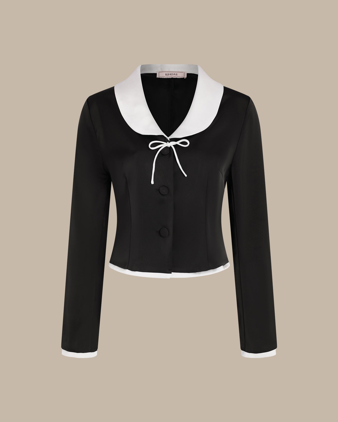 Black Collar Satin Blouse
